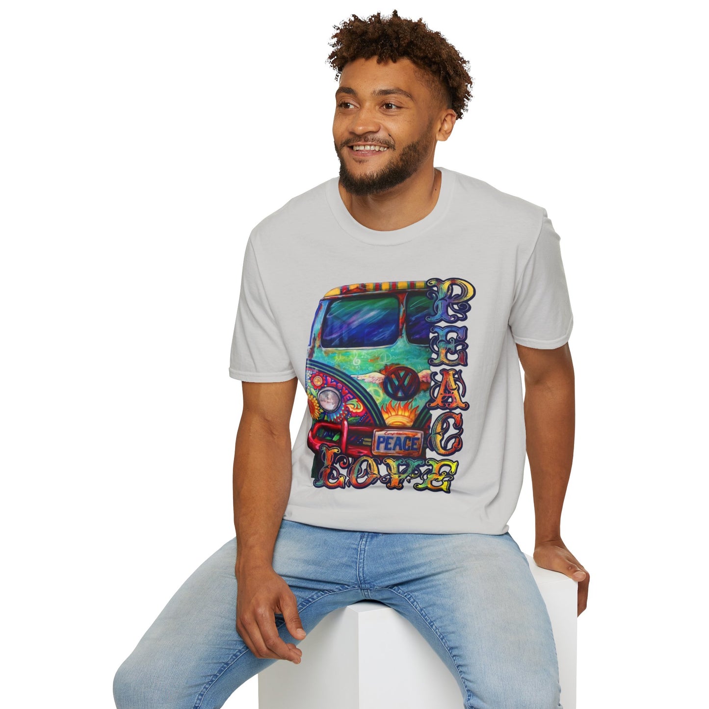 VW Groovy Peace & Love Retro Festival Shirt Tie-Dye T-Shirt