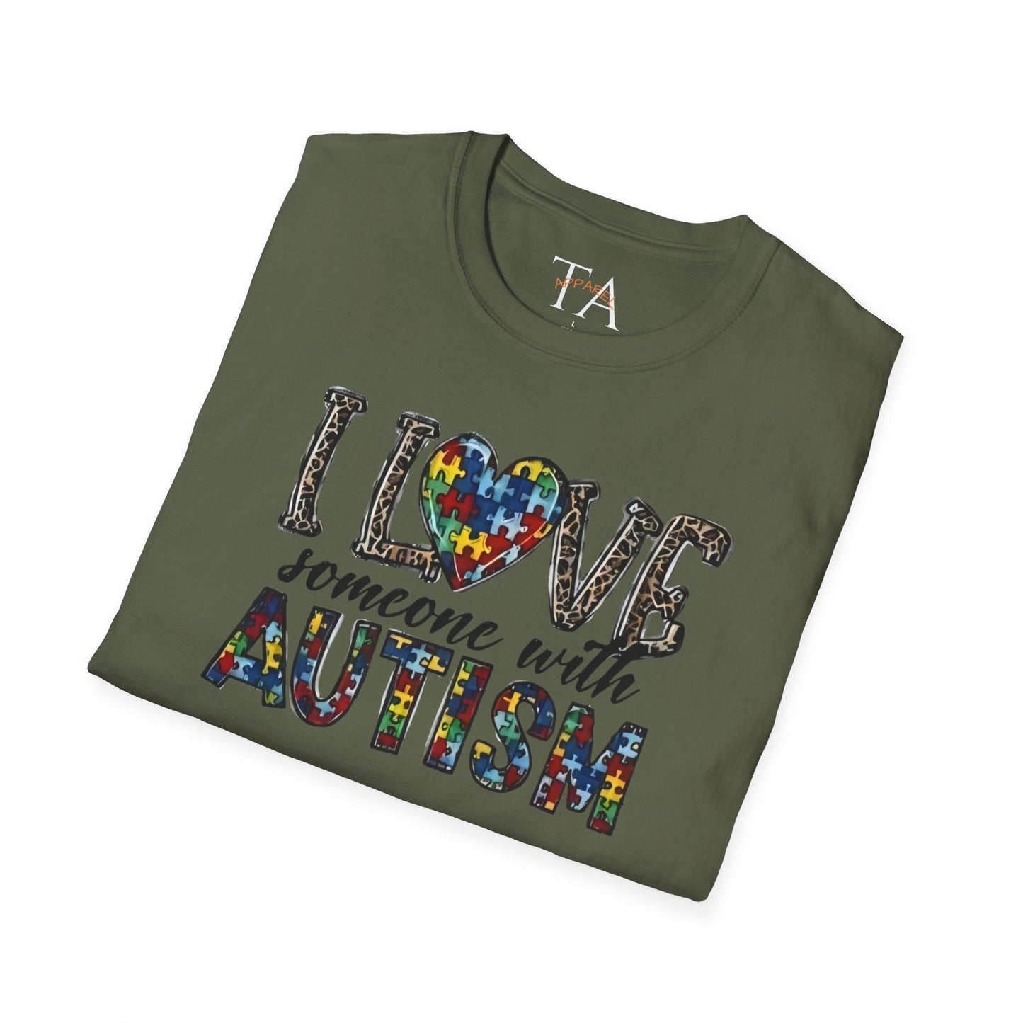 Autism Awareness Unisex T-Shirt - I Love Someone with Autism Design