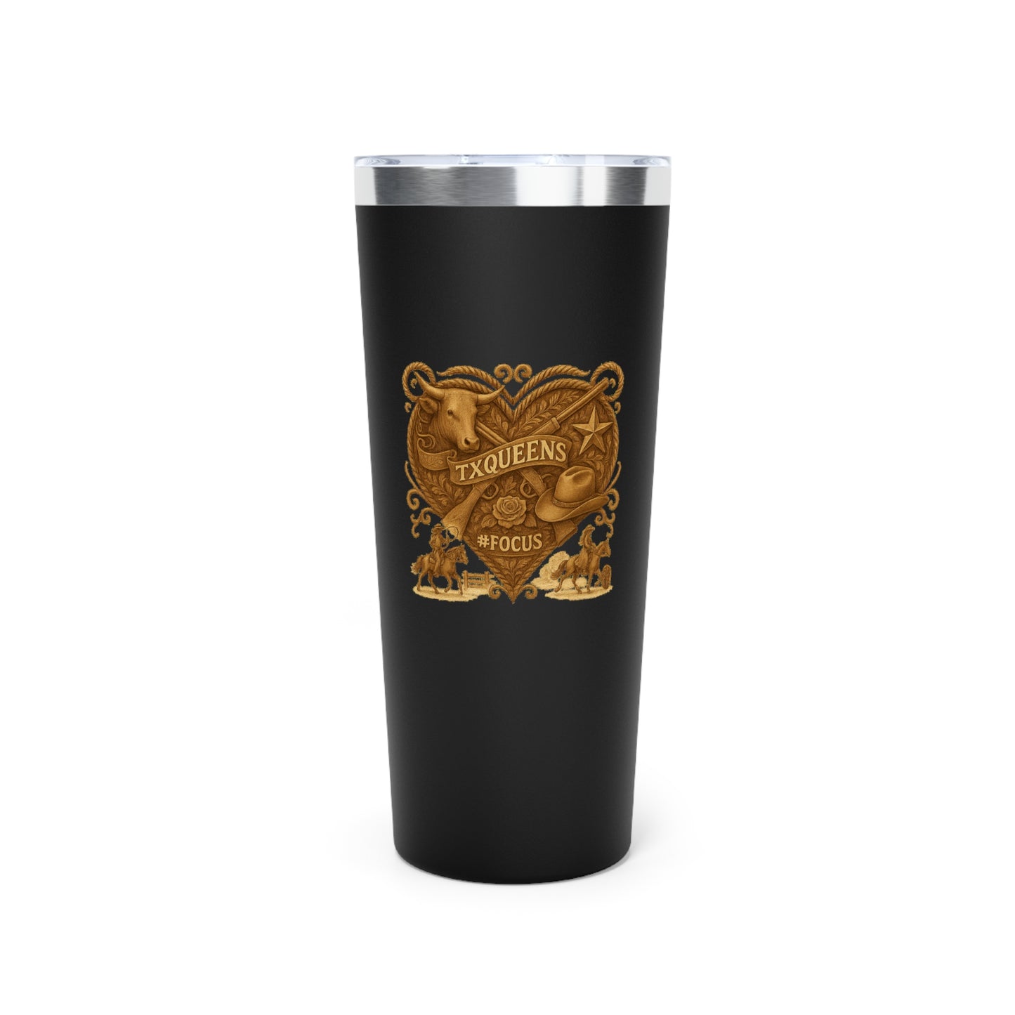 TX Queens Vintage Style 22oz Tumbler for Coffee Lovers & Outdoor Adventures