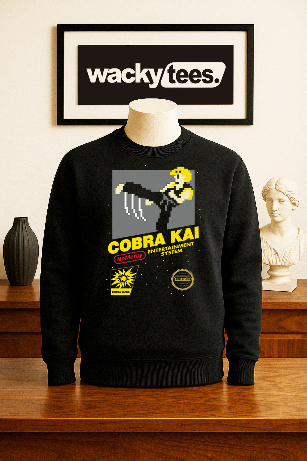 Cobra Kai NES No Mercy 8bit Kung Fu Gaming Style Graphic Tee Shirt