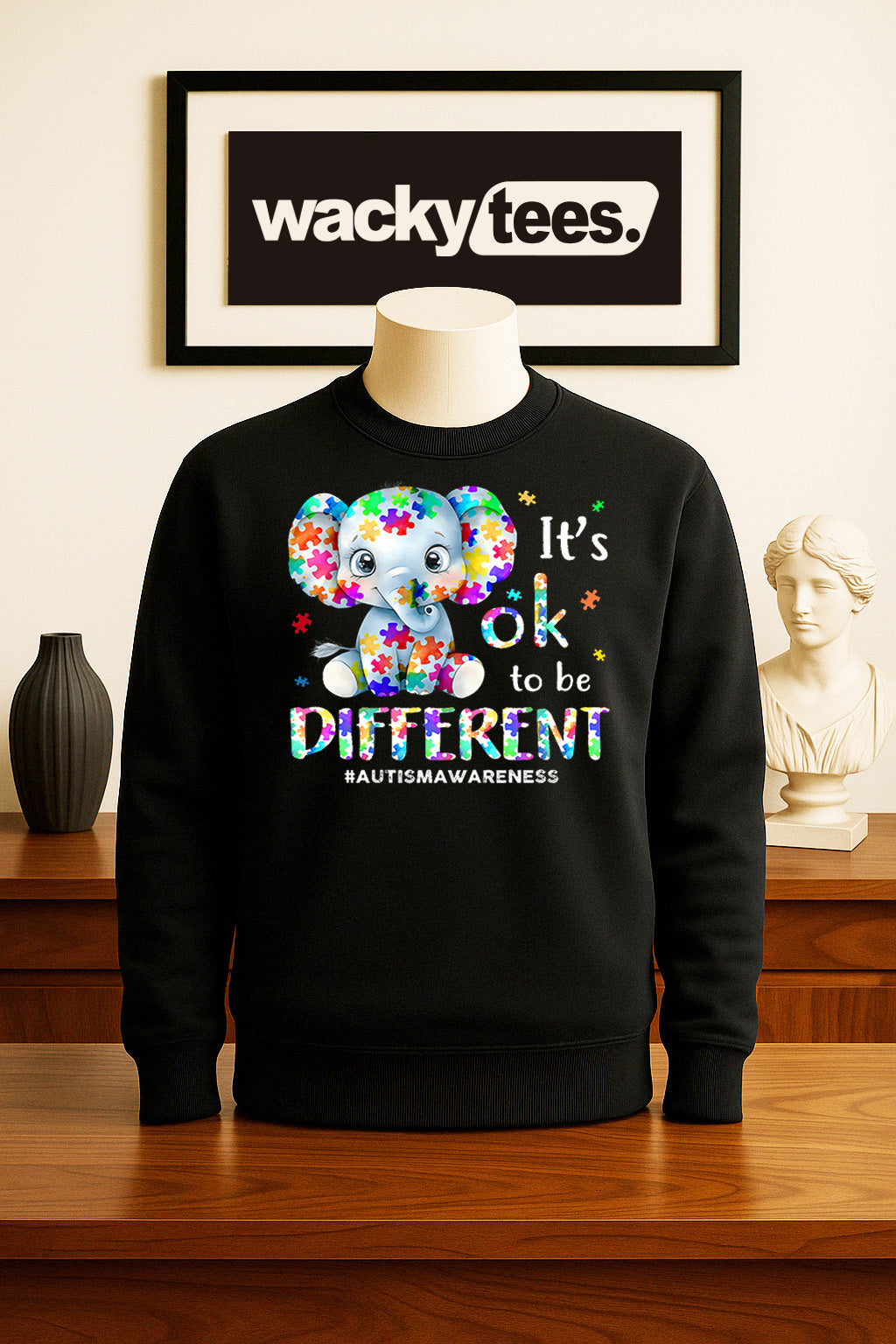 Its okay to be Different Elephant Autism Awareness Graphic Tee Shirt