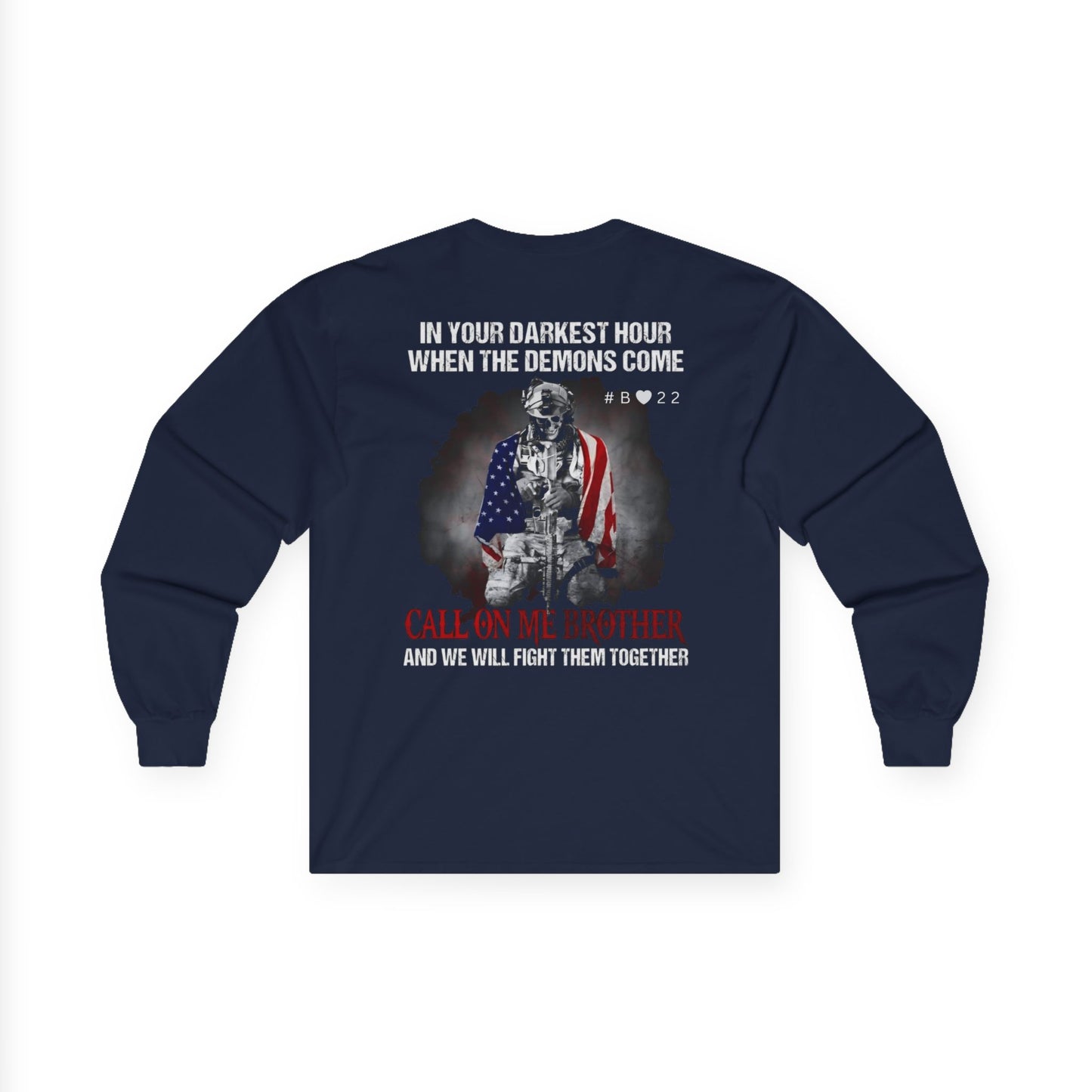 #B🤍22 Veteran Lives Matter Long Sleeve T-Shirt, Unisex Tee, Patriotic Shirt, Gift for Veterans, Awareness Apparel, Comfortable Casual Wear