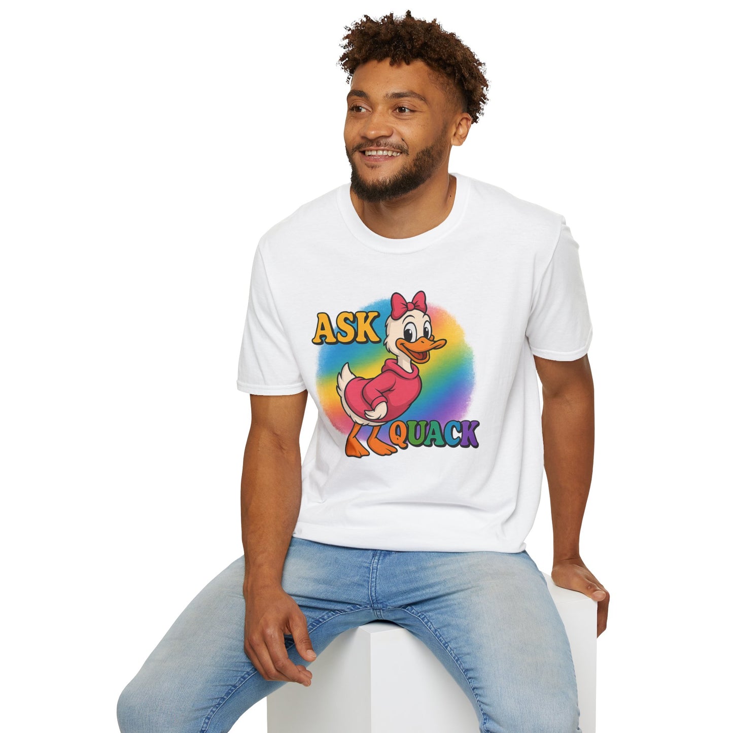 Ask Quack Duck Unisex T-Shirt - Funny Graphic Tee for Kids and Adults