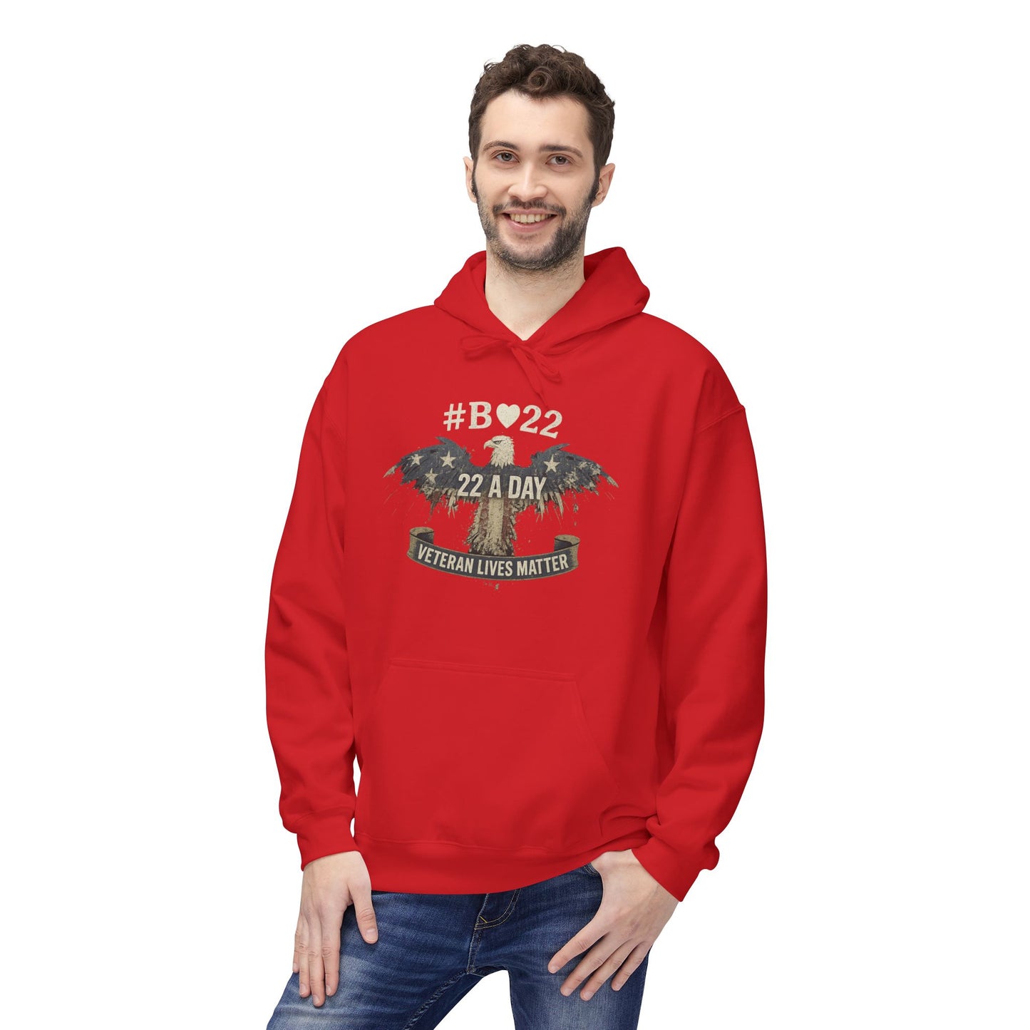 #B🤍22 Veteran Lives Matter Hoodie - Unisex Fleece Sweatshirt