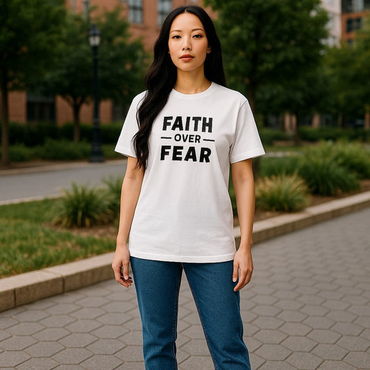 Faith Inspired Unisex T-Shirt - Faith Over Fear Design