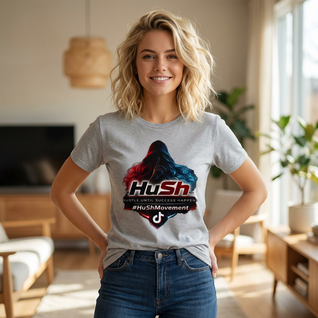 #HuSh Movement feminine Logo T-Shirt | Hustle Until Success Happens