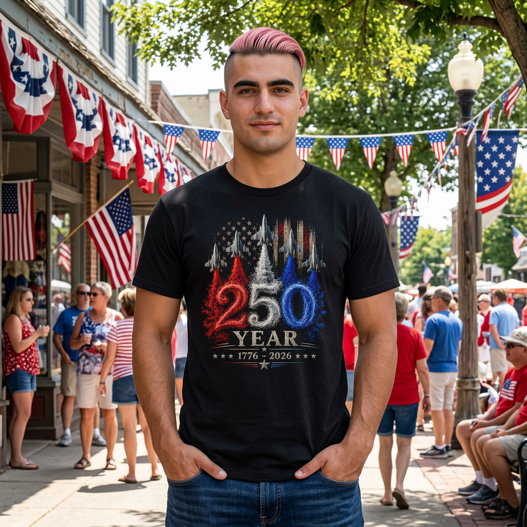 250th Anniversary T-Shirt — 1776–2026 Patriotic Airshow Tee