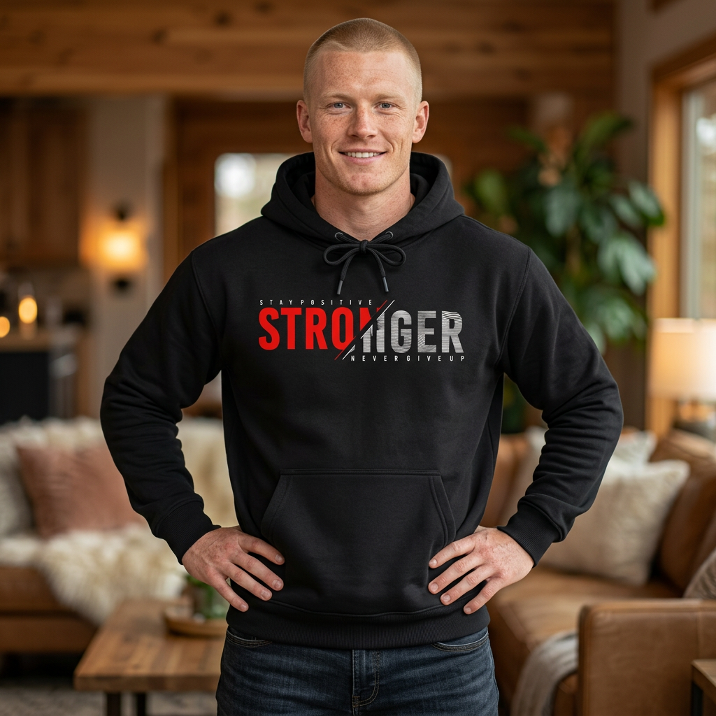 Stronger Every Day Motivational Hoodie – Stay Positive, Never Give Up