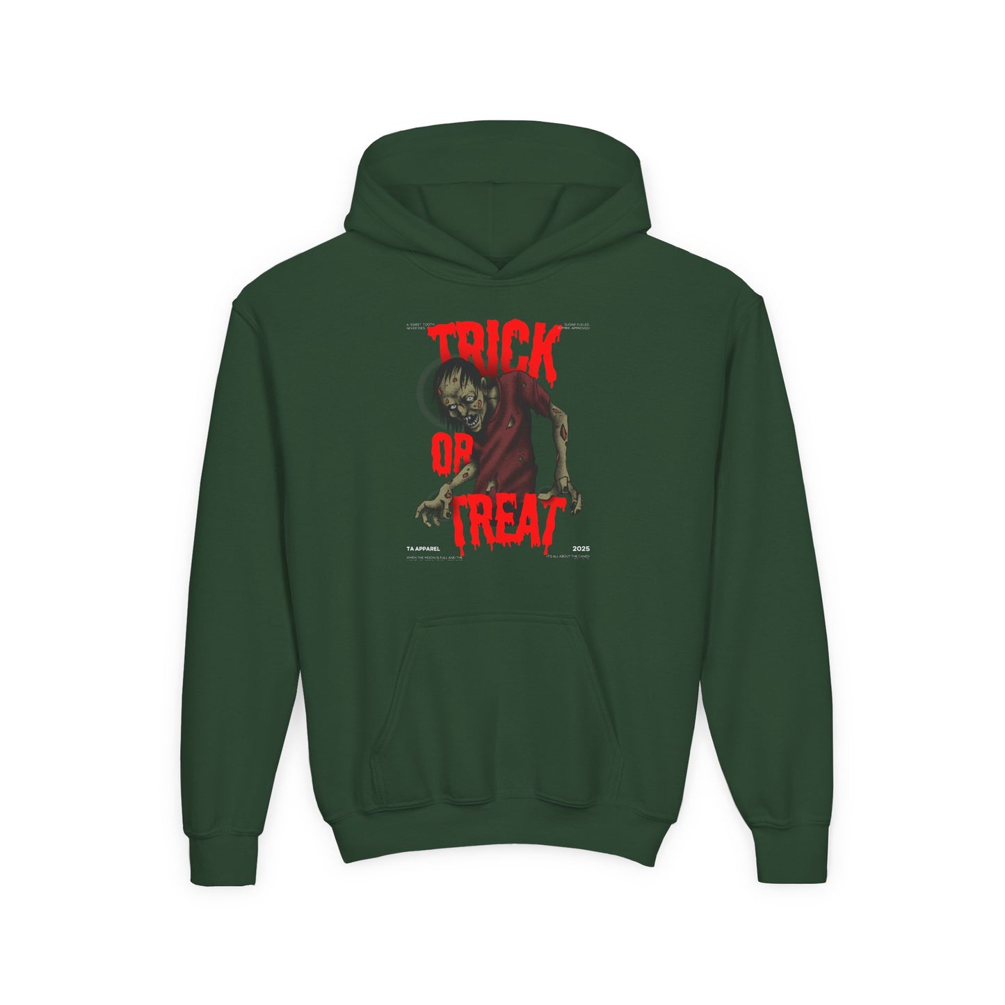 Halloween Spooky Kids Sweatshirt, Trick or Treat Zombie Hoodie