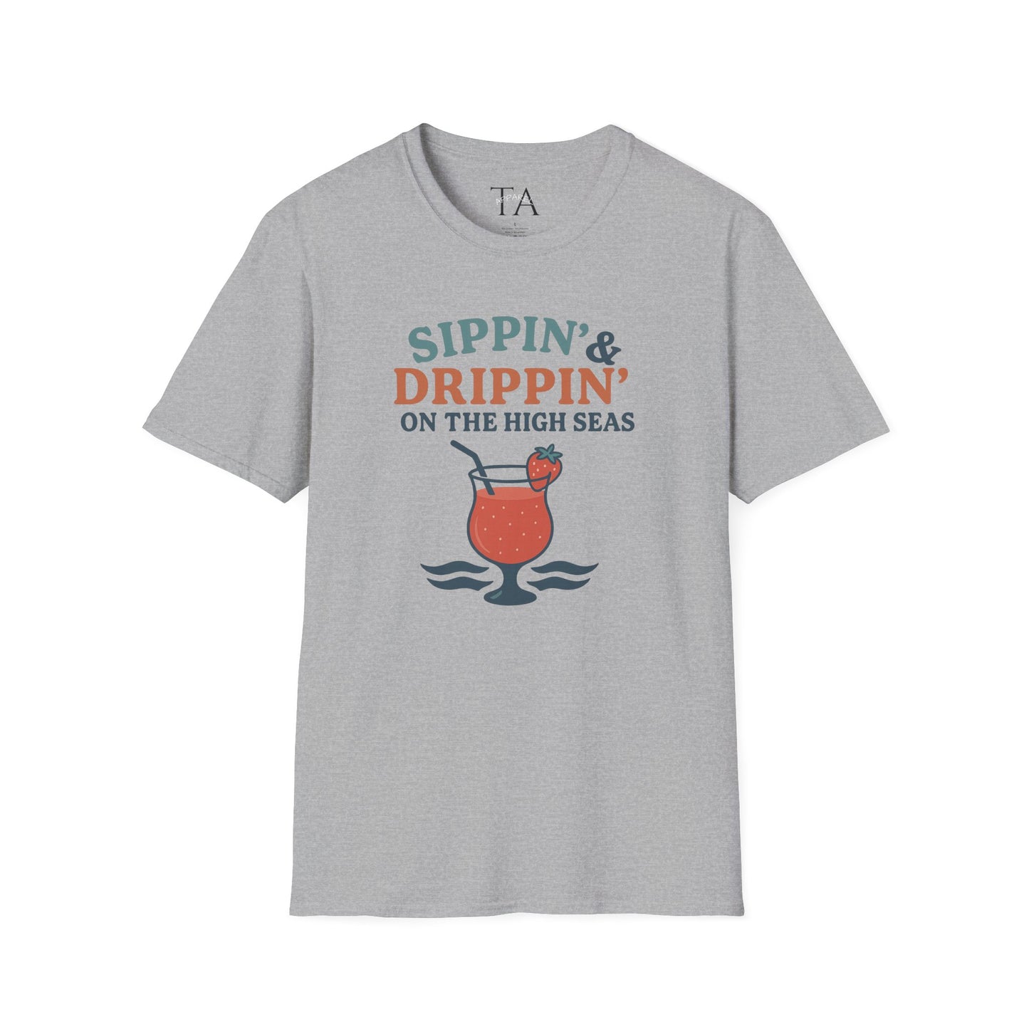 Nautical Cocktail T-Shirt - Sippin & Drippin Summer Vibes Beach Party Wear