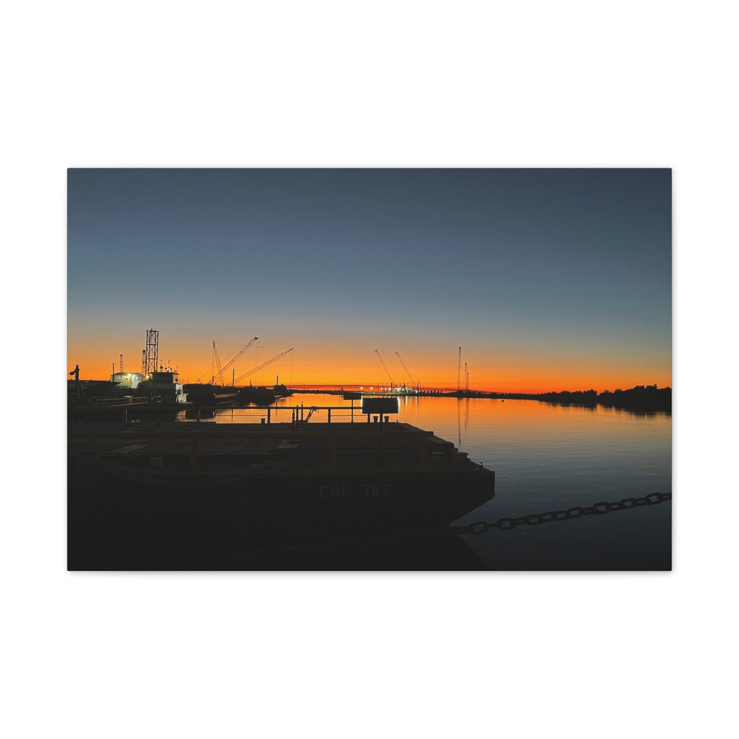Sunset Harbor Canvas Wall Art — Stretched Canvas Print