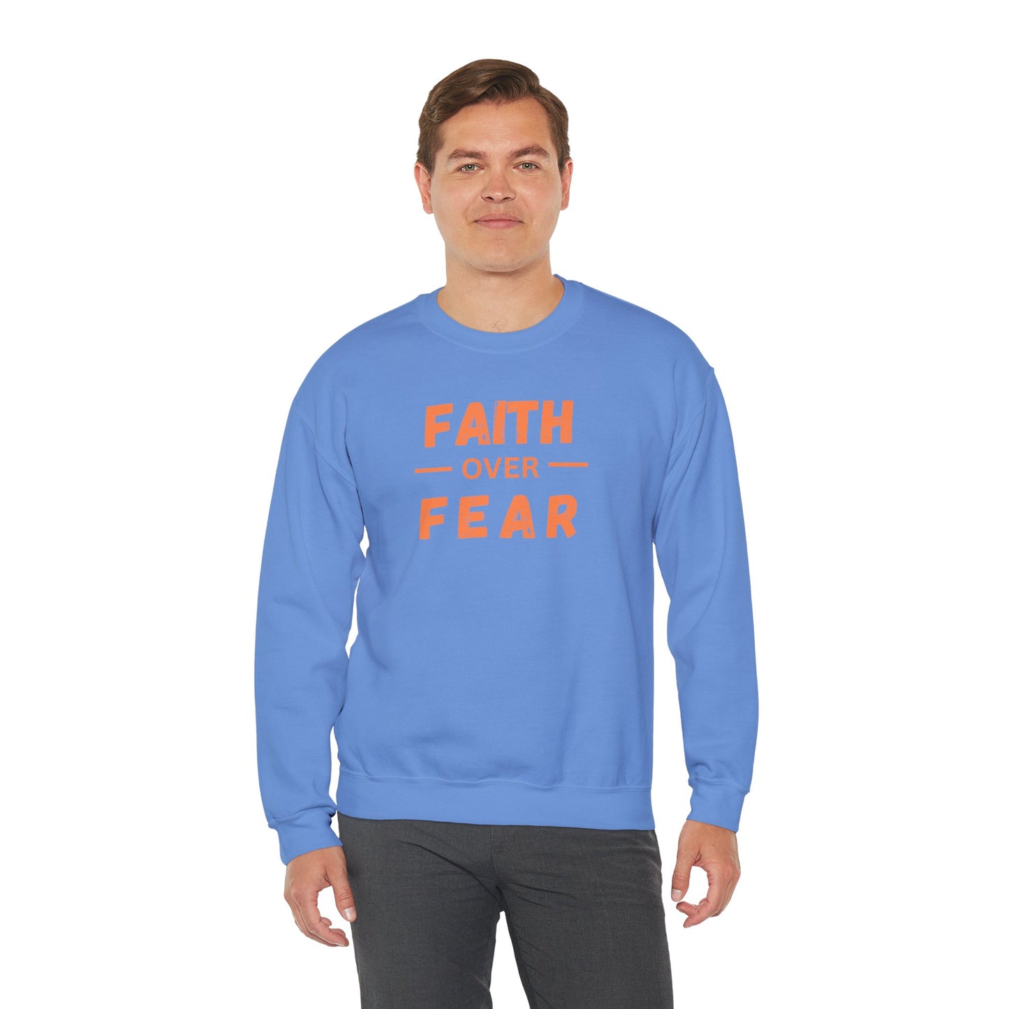 Faith Inspired Faith over Fear Crewneck Sweatshirt -Customizable