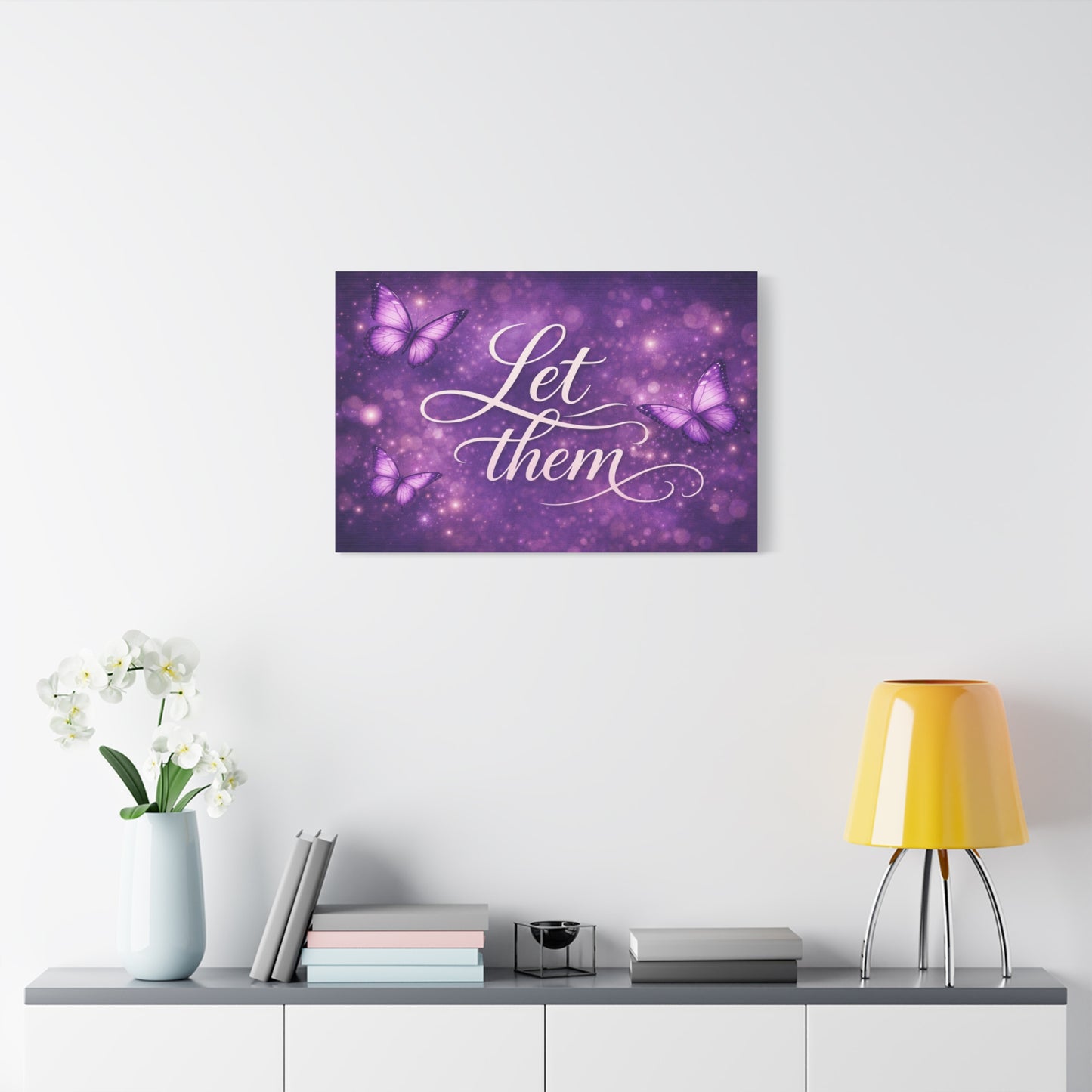 Let Them - Purple Butterfly Matte Canvas Wall Art