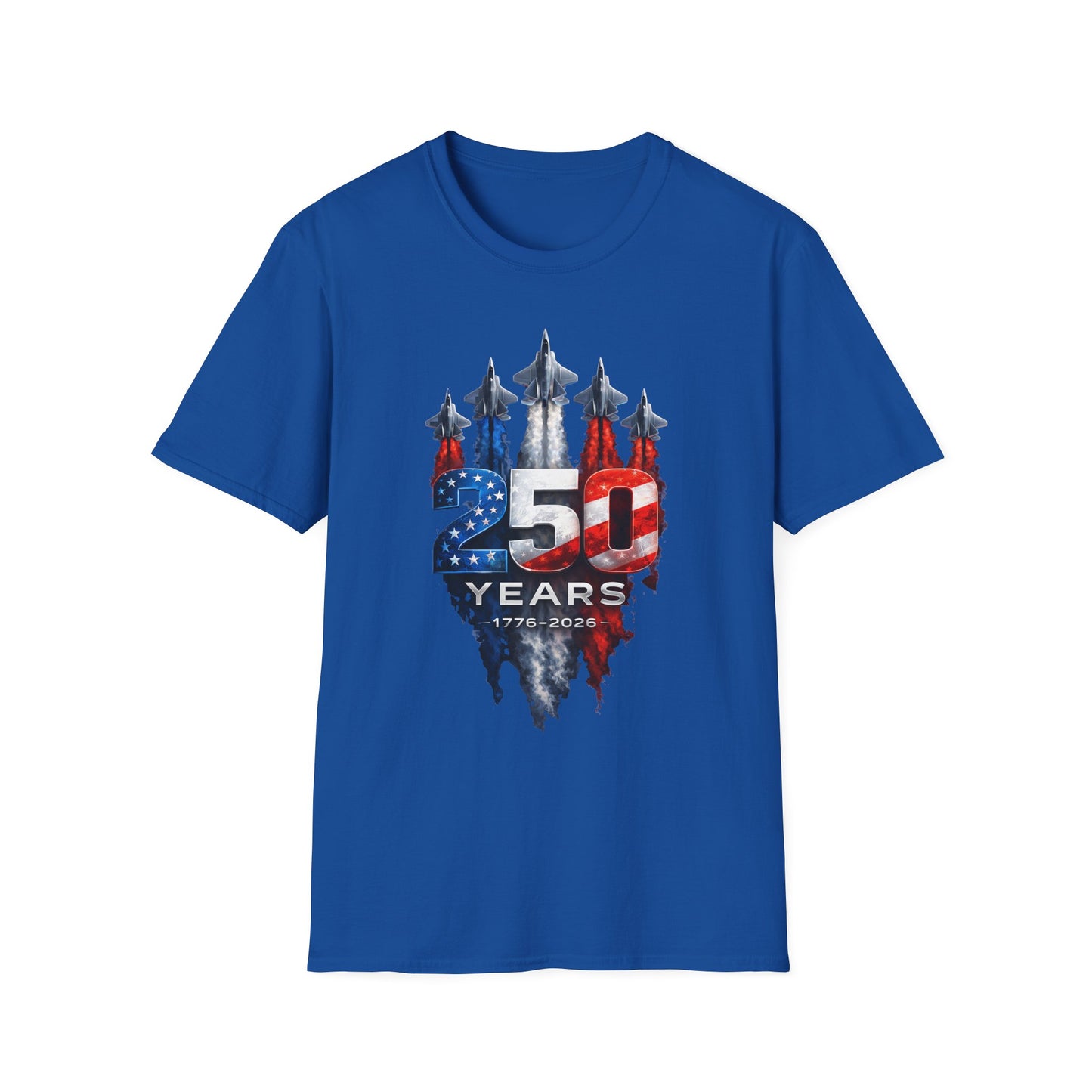 25th Anniversary USA T-Shirt — Patriotic Jet Formation USA Flag Design