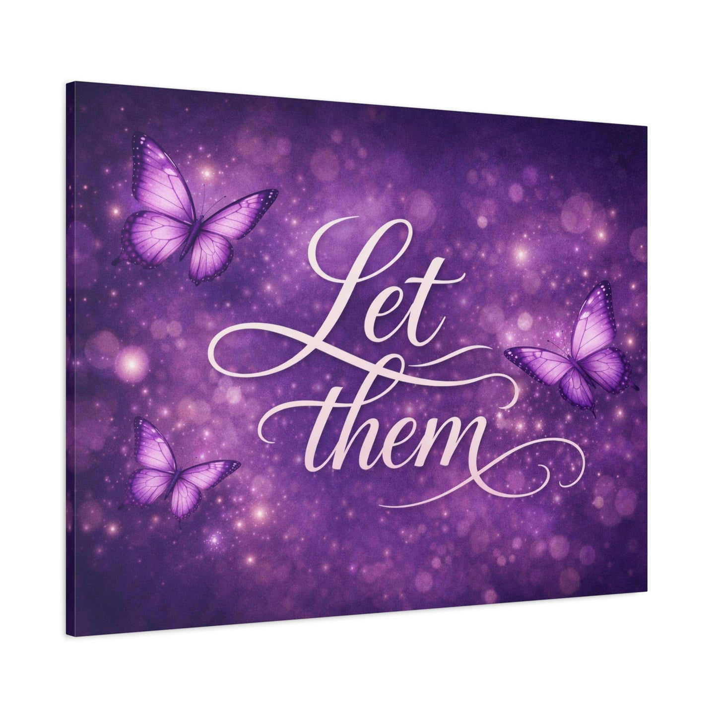 Let Them - Purple Butterfly Matte Canvas Wall Art