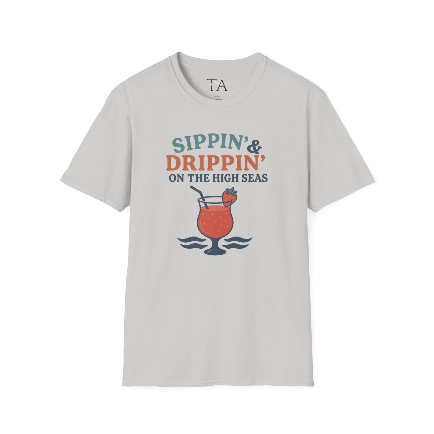 Nautical Cocktail T-Shirt - Sippin & Drippin Summer Vibes Beach Party Wear