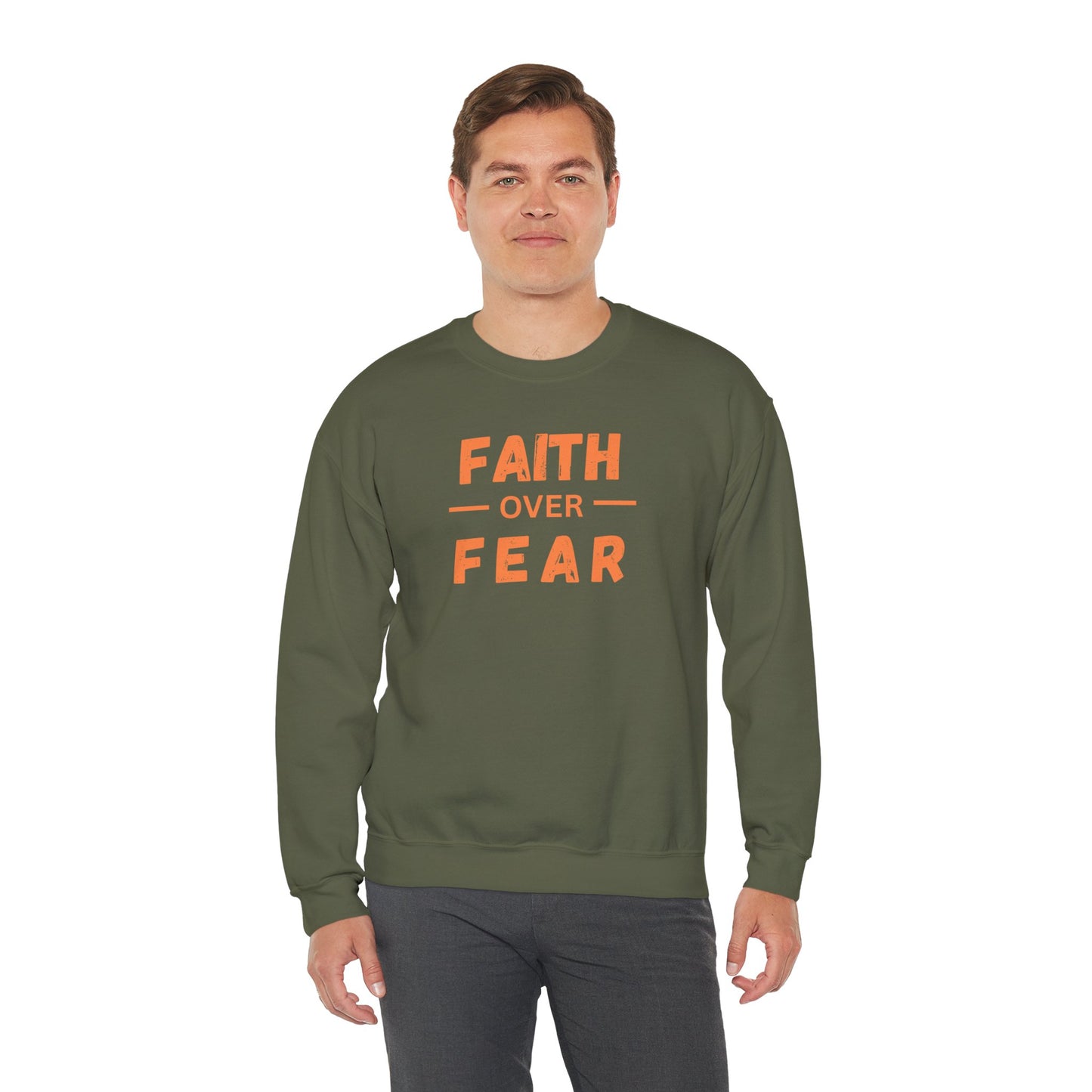 Faith Inspired Faith over Fear Crewneck Sweatshirt -Customizable