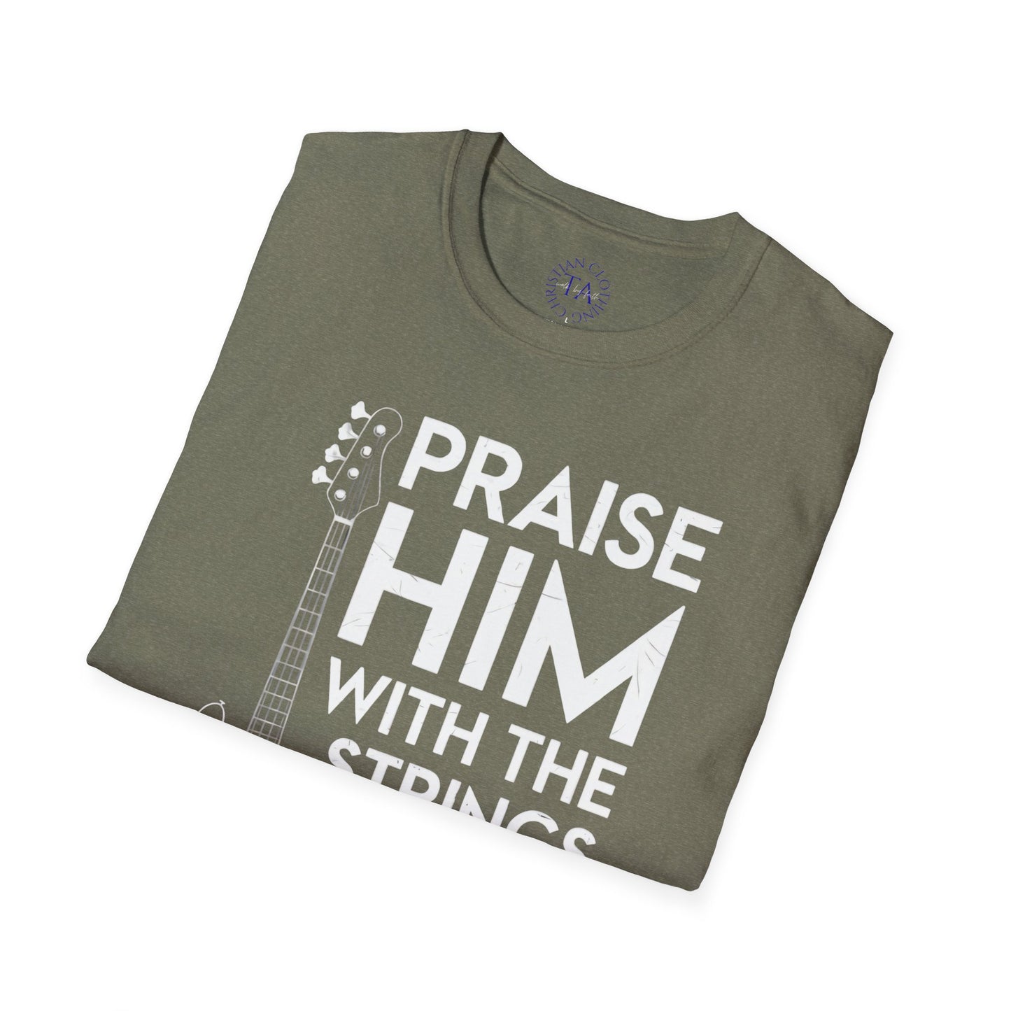 Faith Inspired Guitar T-Shirt - Praise Hime With The Strings - Psalm 150:4