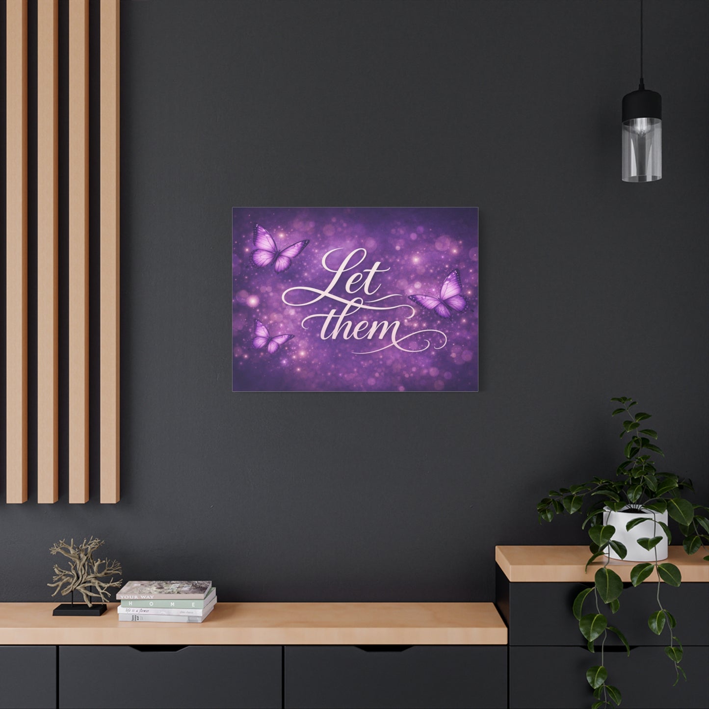 Let Them - Purple Butterfly Matte Canvas Wall Art