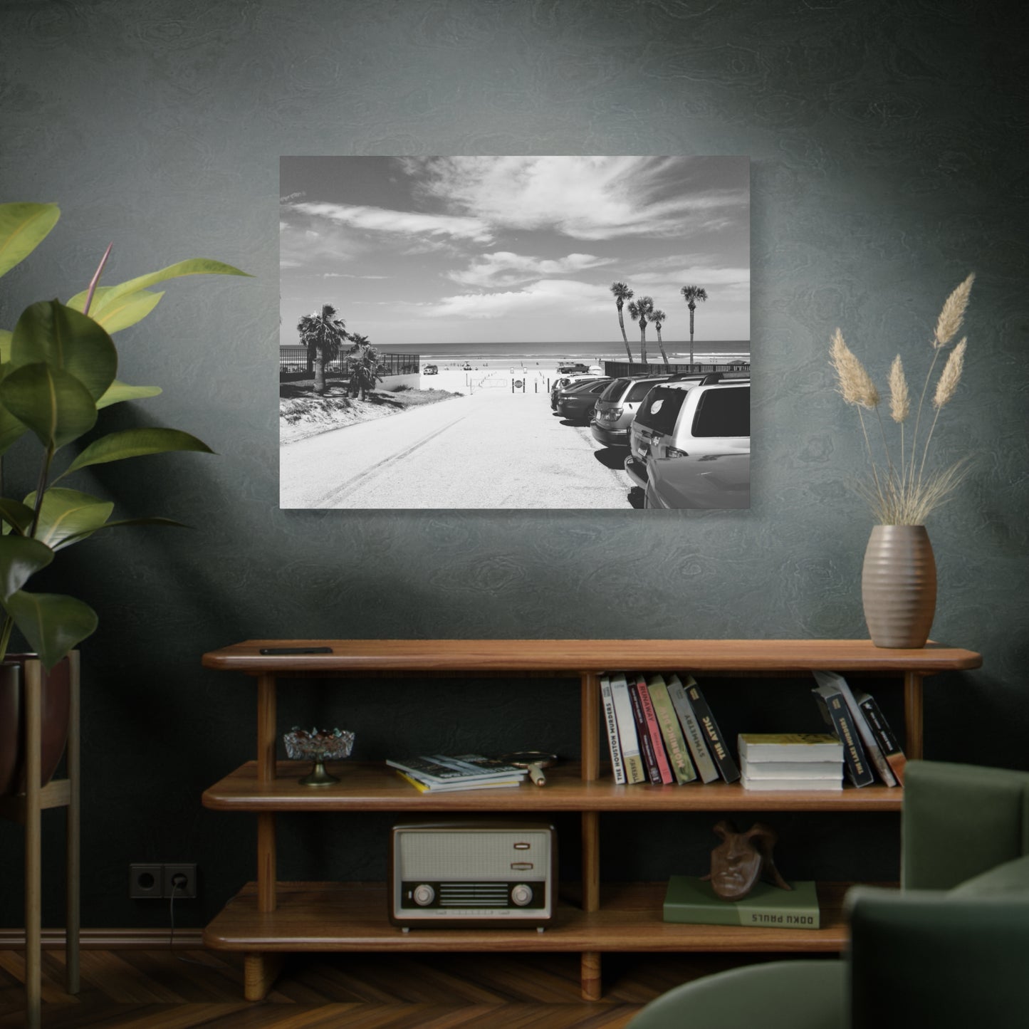 Serene Black & White Beach Vibes - Canvas Art