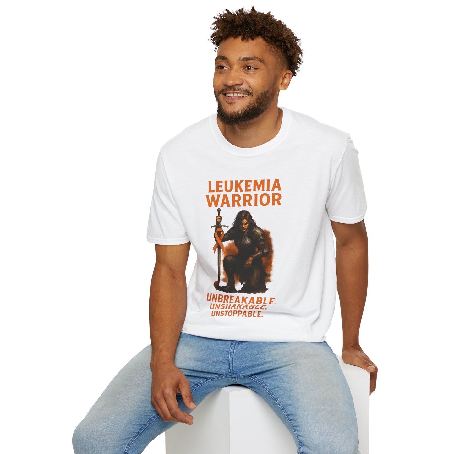 Leukemia Warrior T-Shirt - Unisex Softstyle Tee - Unbreakable, Unshakable, Unstoppable