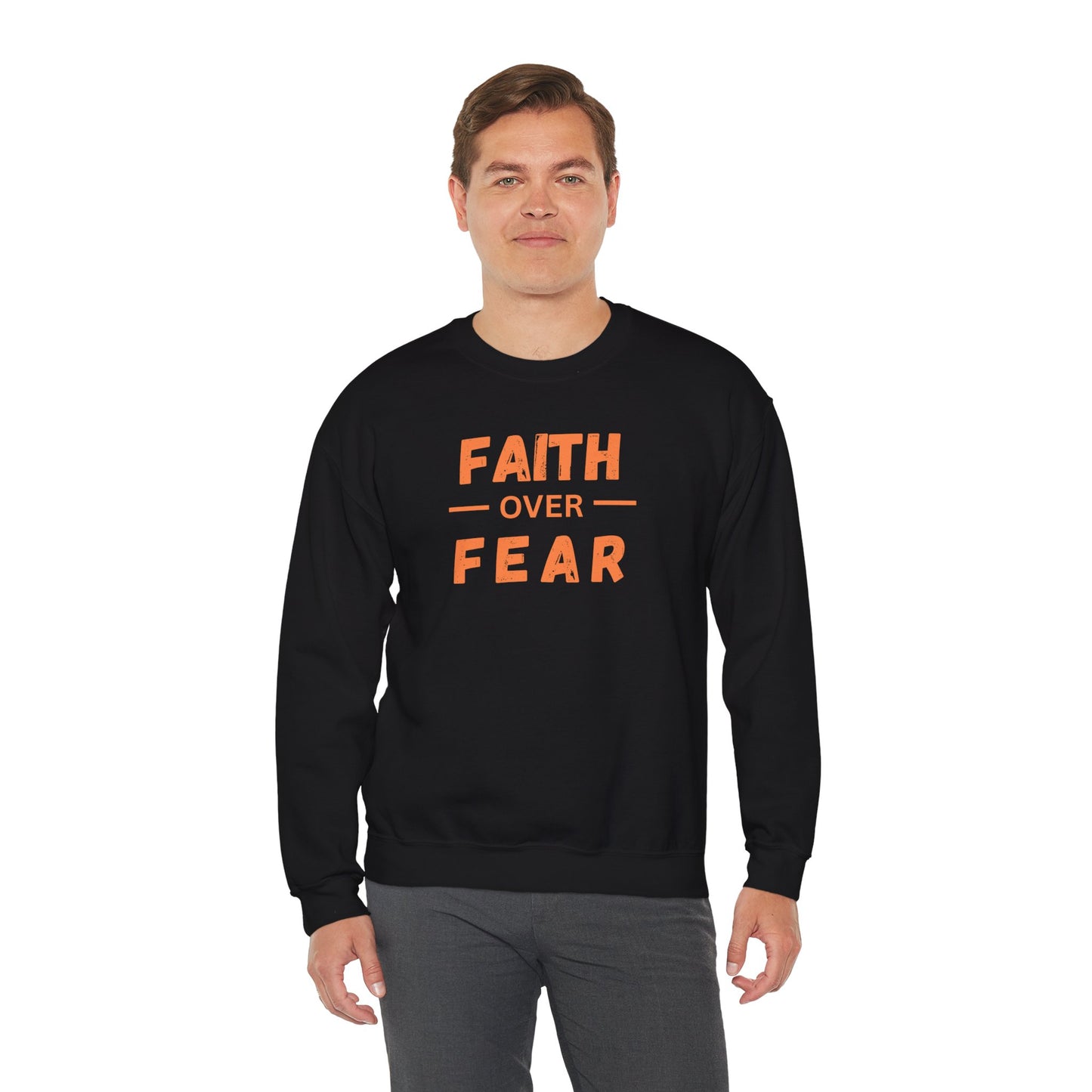 Faith Inspired Faith over Fear Crewneck Sweatshirt -Customizable