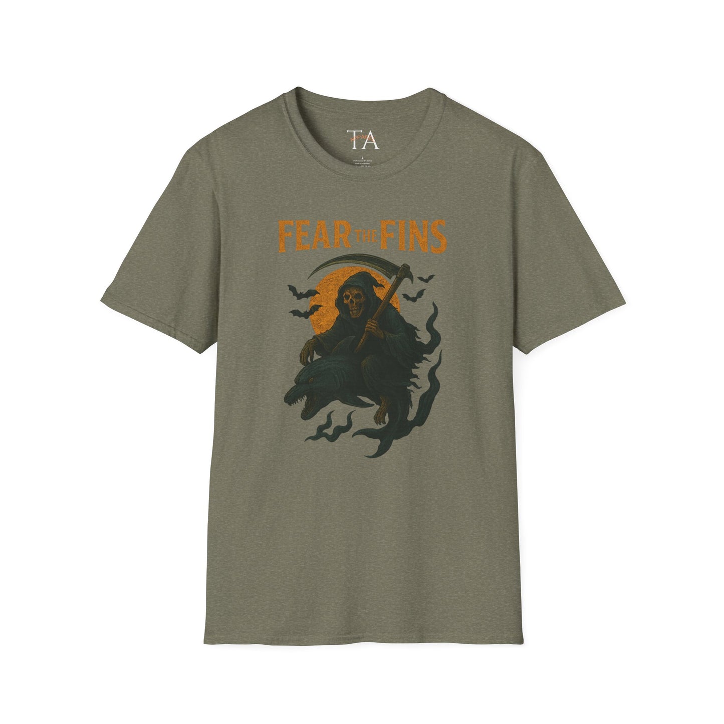 Miami Dolphins Halloween Unisex T-Shirt - Fear the Fins - Gifts for Ocean Lovers, Spooky Occasions, Casual Wear, Beach Parties, Horror Tee