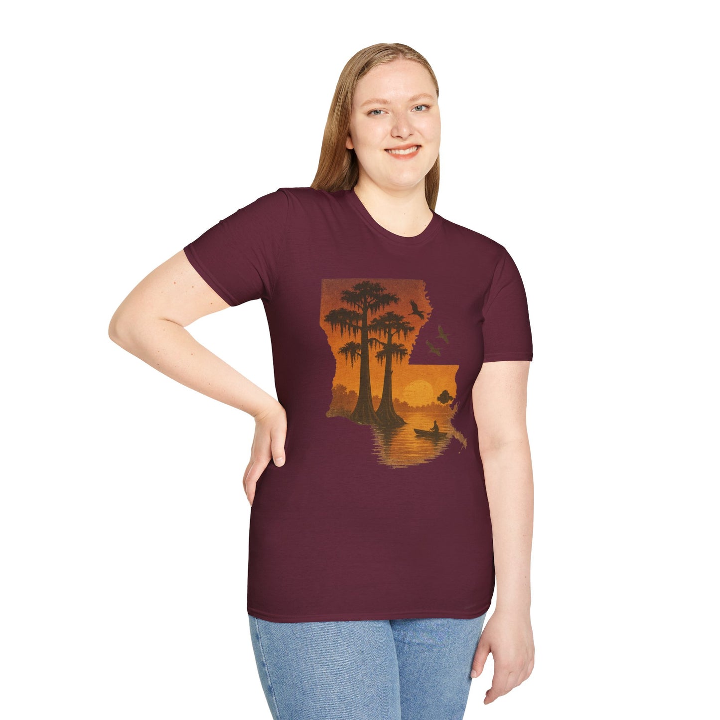 Louisiana Sunset T-Shirt, Unisex Beach Tee, Summer Vacation Shirt, Nature Lover Gift, Outdoor Adventure Apparel