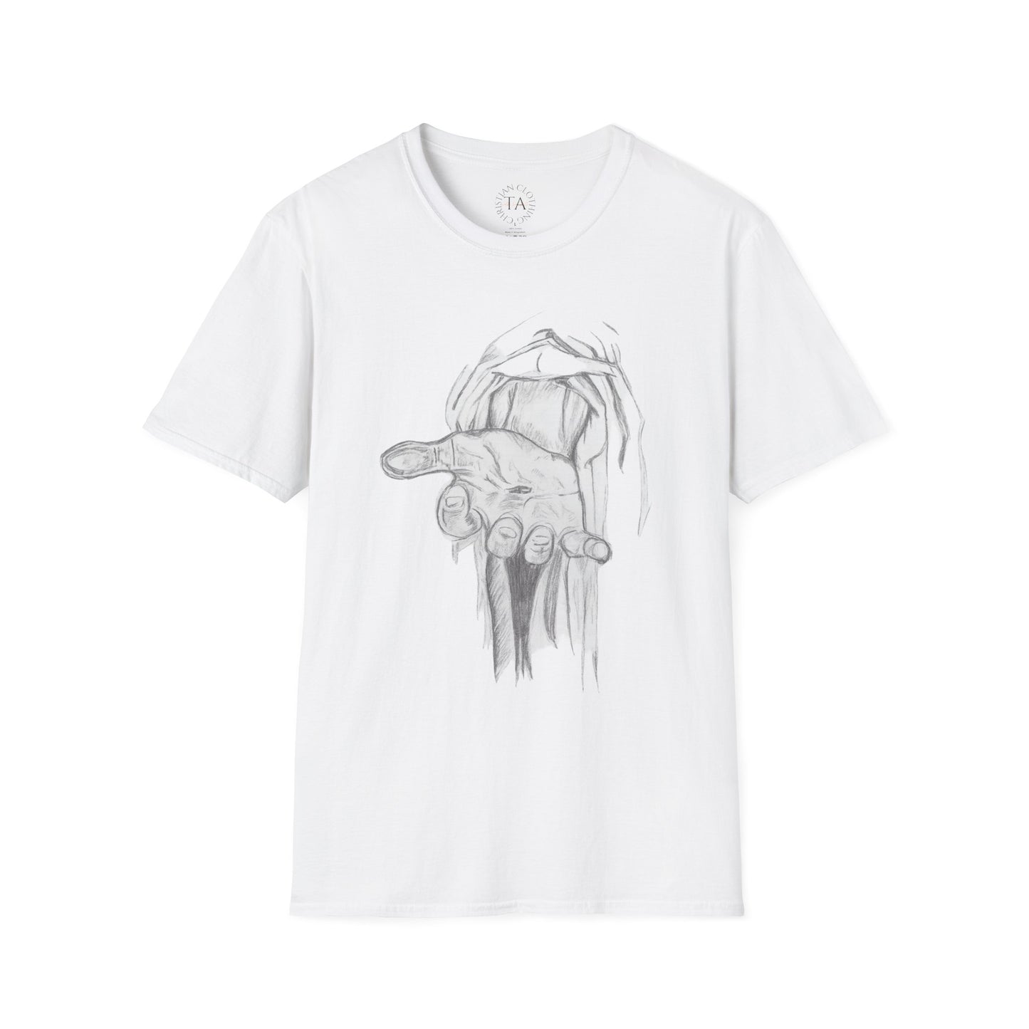 Faith-Inspired "Hand of Jesus" Sketch T-Shirt