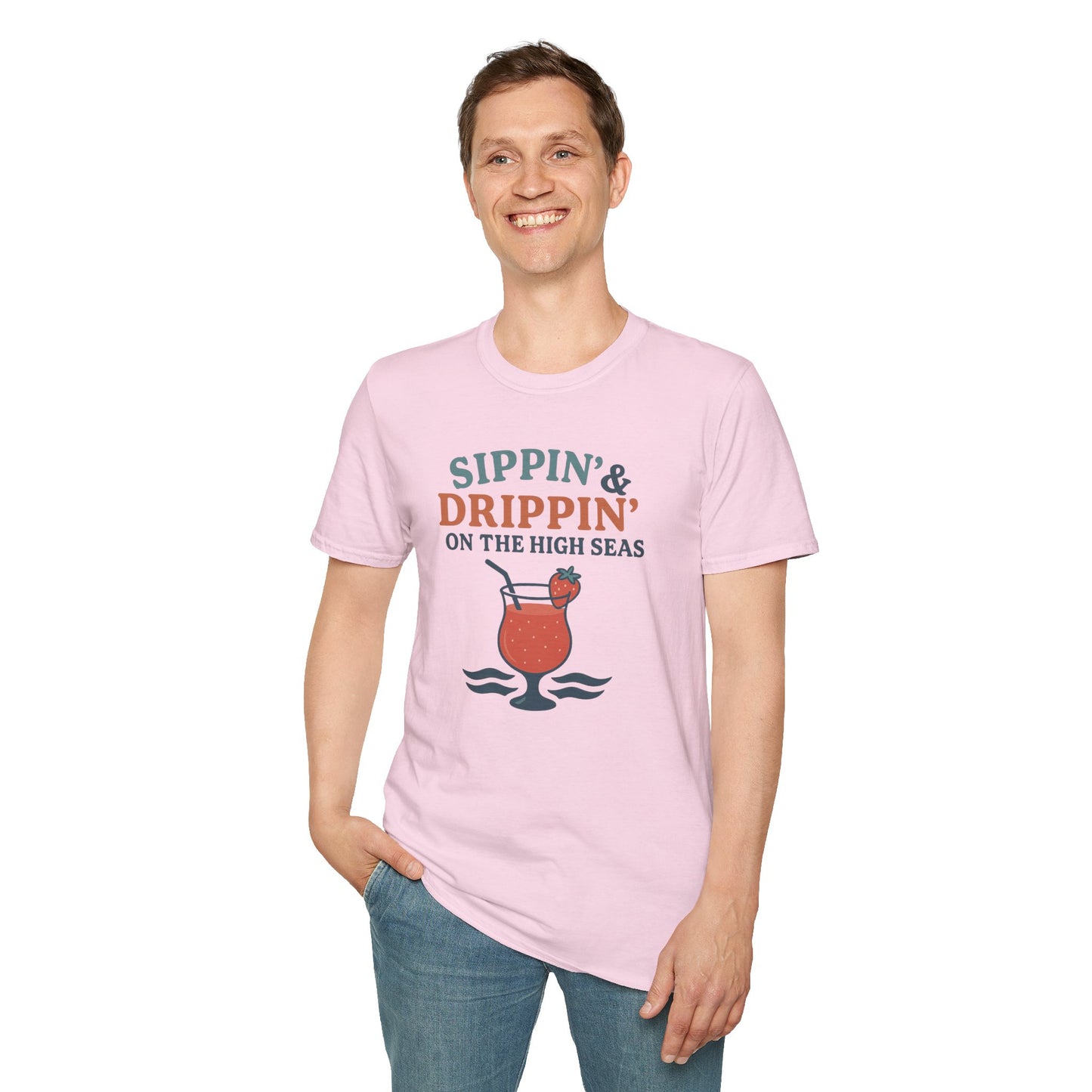 Nautical Cocktail T-Shirt - Sippin & Drippin Summer Vibes Beach Party Wear