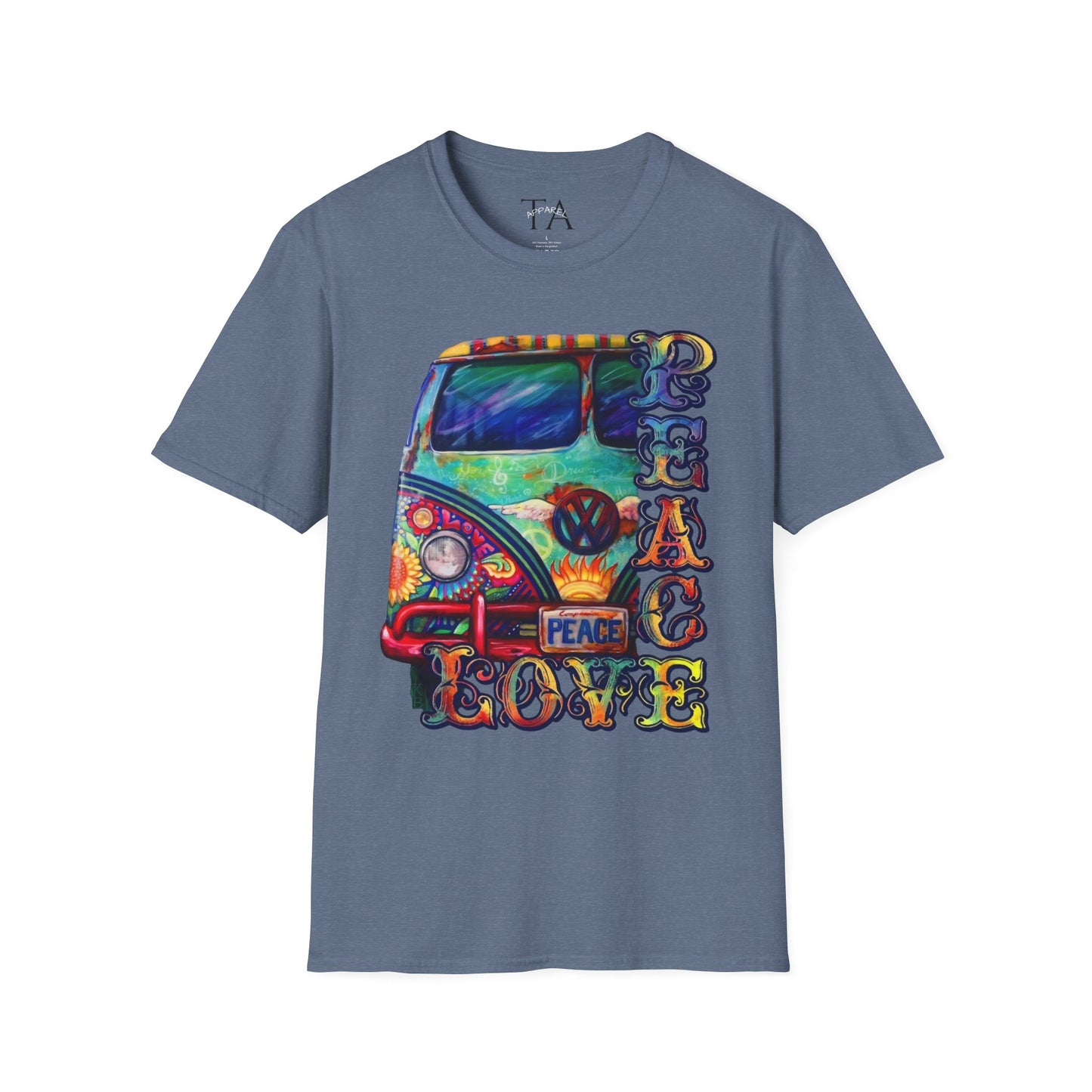 VW Groovy Peace & Love Retro Festival Shirt Tie-Dye T-Shirt
