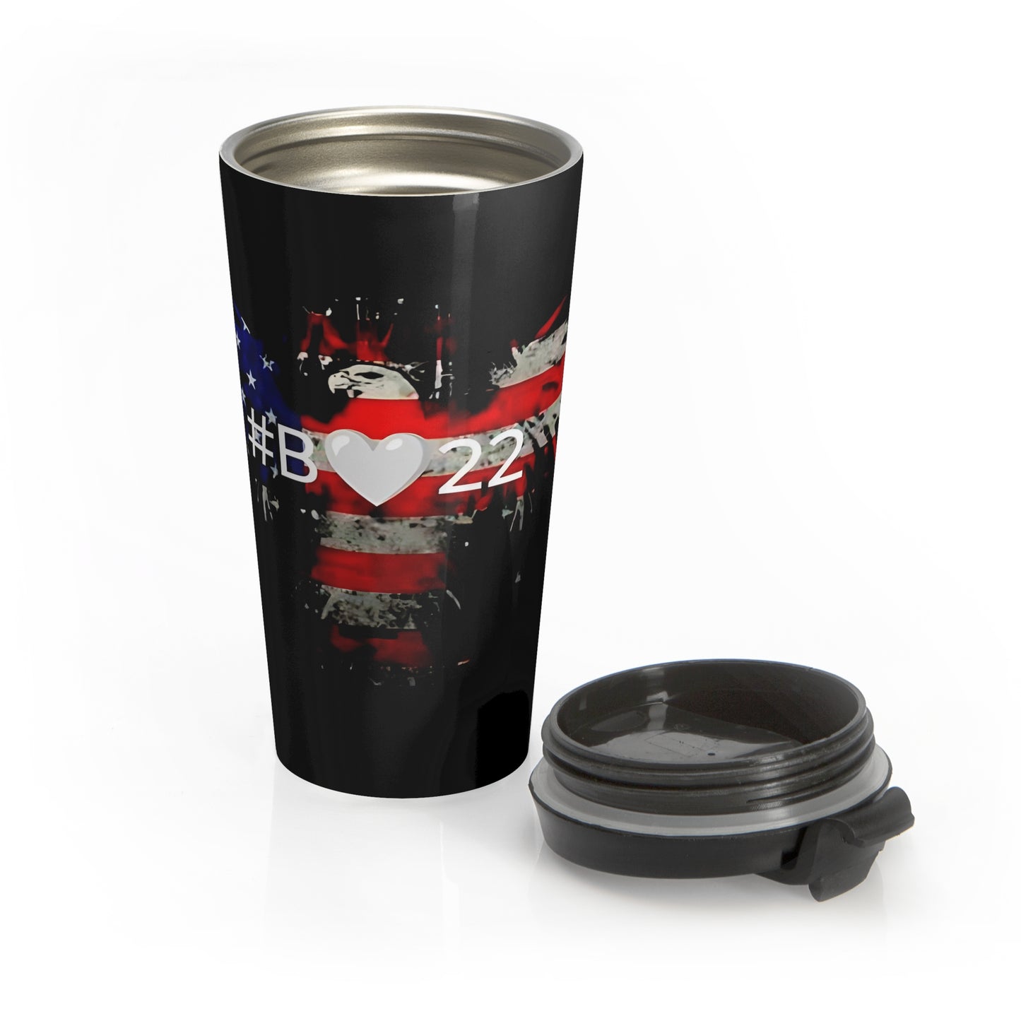 #B🤍22 Stainless Steel Travel Mug - Veterans Lives Matter Insulated Tumbler, 15oz | Fourth of July, BBQs, Camping, Gifts
