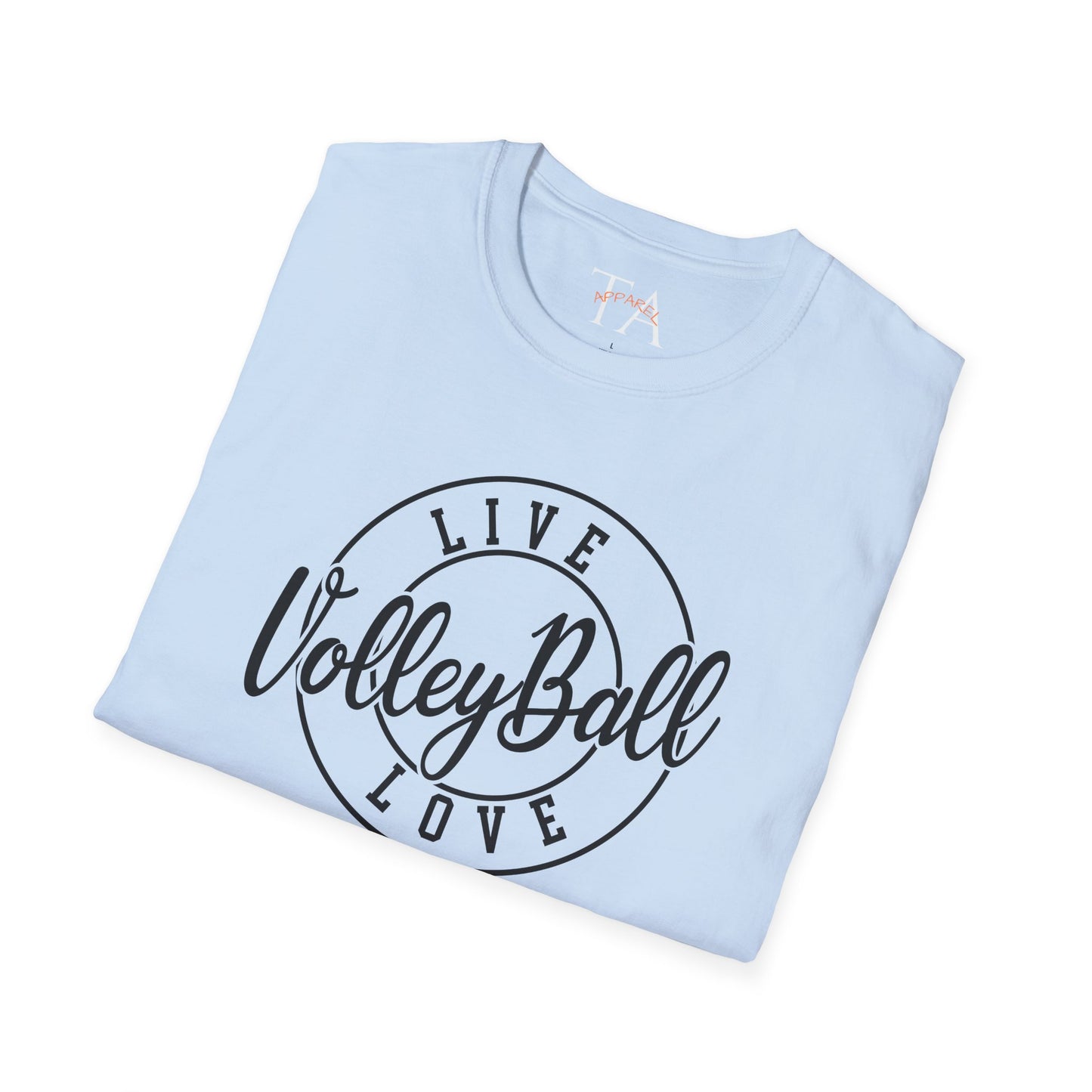 Volleyball Live Love Unisex Softstyle T-Shirt, Sports Tee, Volleyball Gift, Game Day Apparel, Casual Wear, Activewear