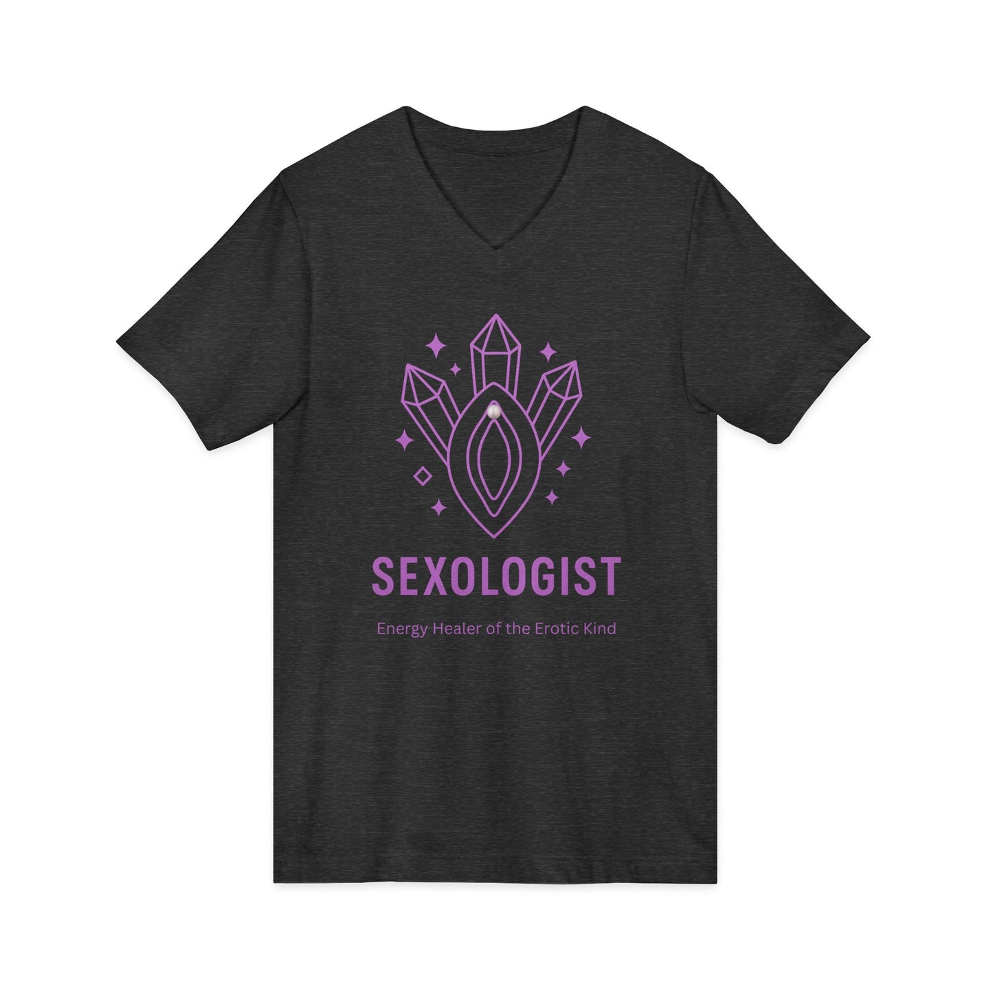 Sexologist V-Neck T-Shirt: Energy Healer of the Erotic Kind - Funny Graphic Tee