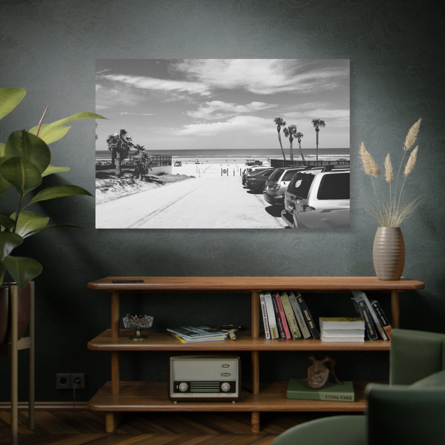 Serene Black & White Beach Vibes - Canvas Art