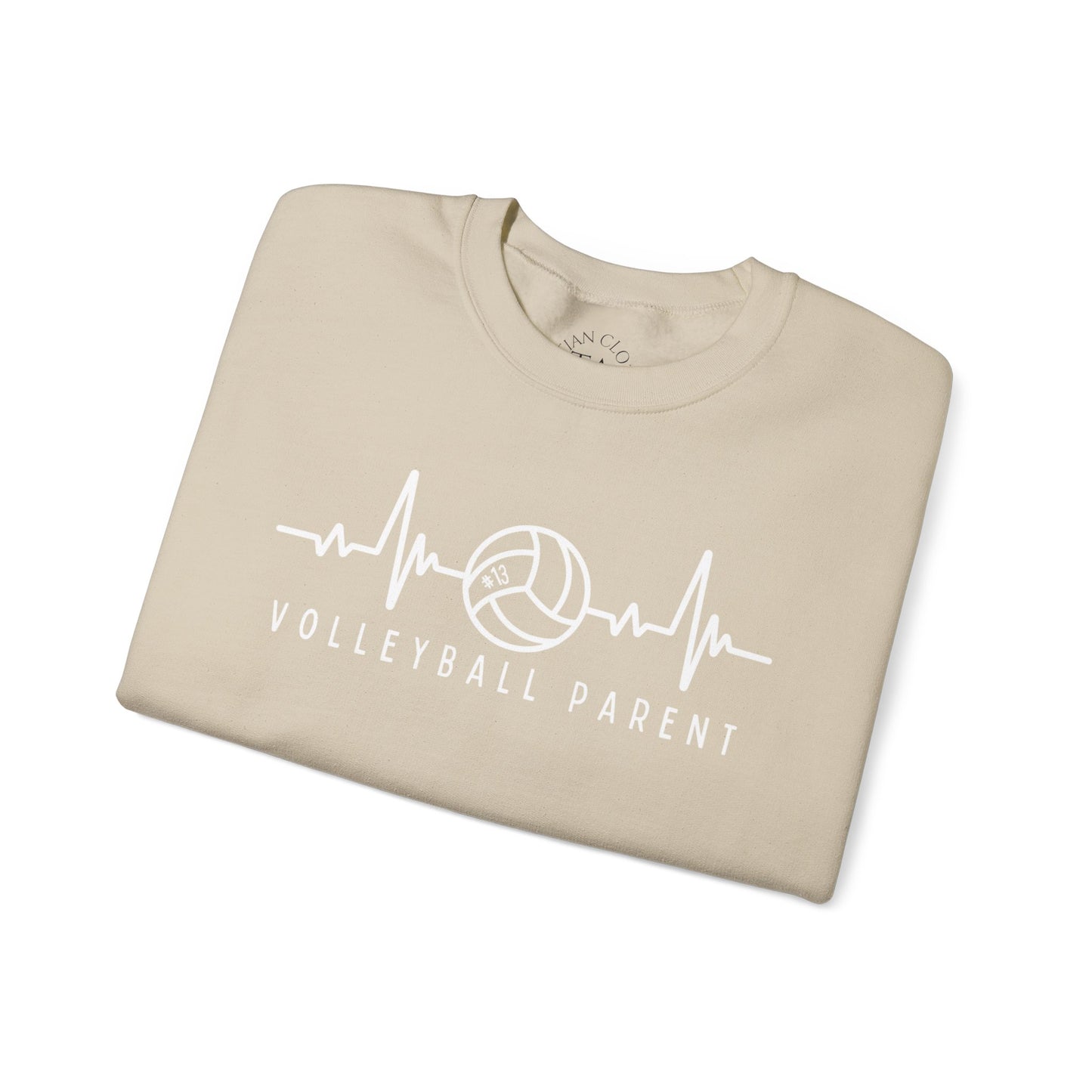 Volleyball Heartbeat Crewneck Sweatshirt #13, Quality Sweatshirt, Parent Gift, Volleyball Fan Apparel, Sports Lover Top