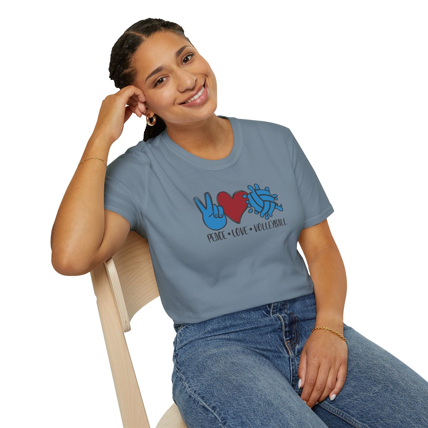 Peace Love Volleyball Unisex T-Shirt, Casual Tee, Sports Apparel, Gift for Volleyball Lovers, Summer Fashion