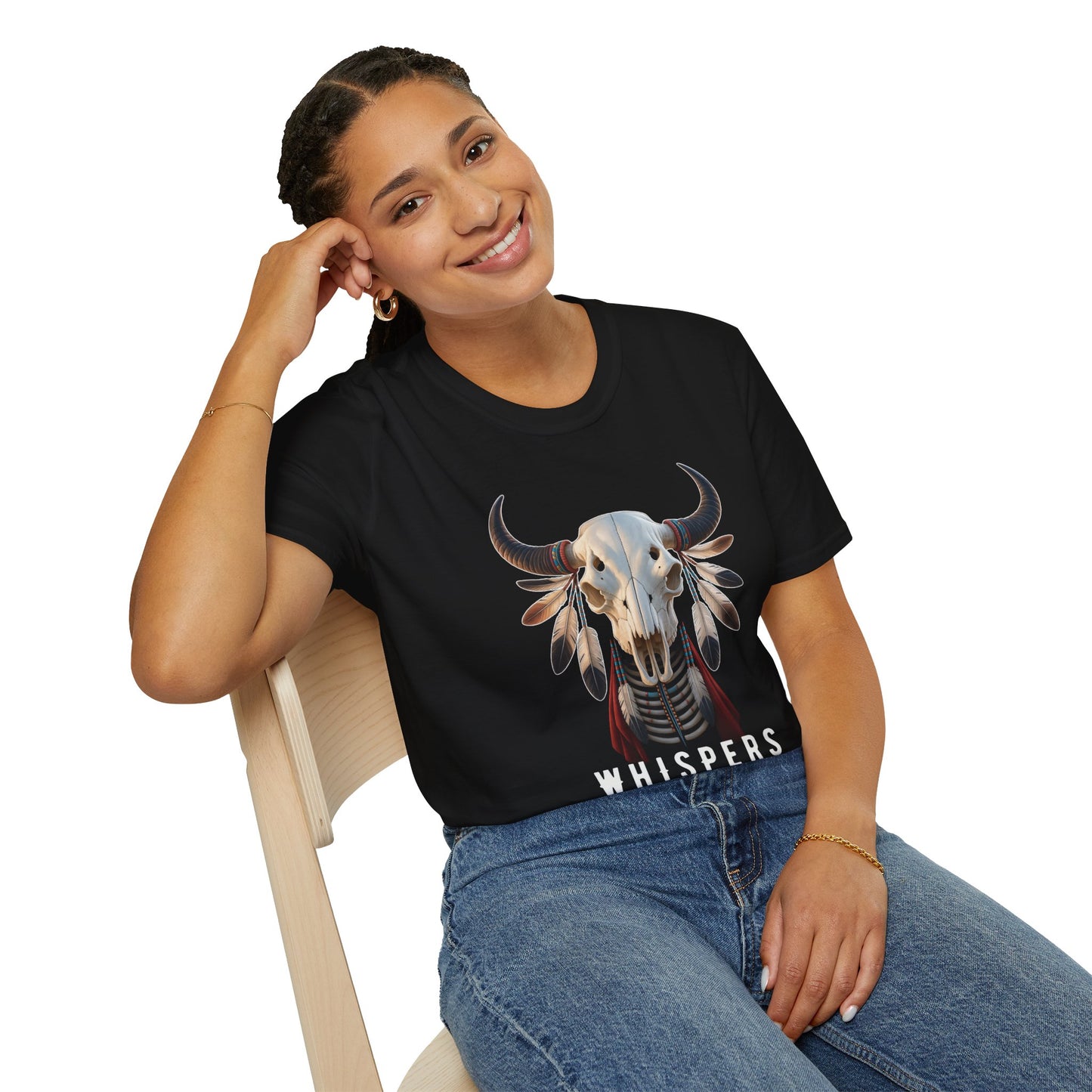 Native American Buffalo Skull T-Shirt - Whispers of the Ancestors
