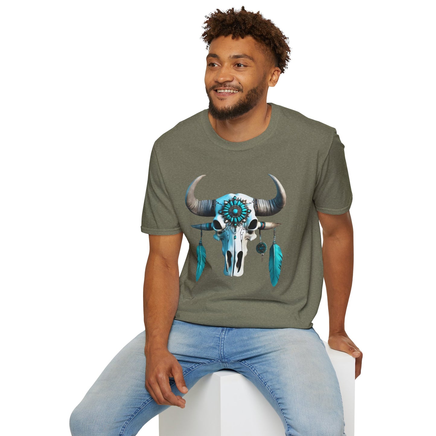 Native American Turquoise Buffalo Skull Tee - Unisex Jersey