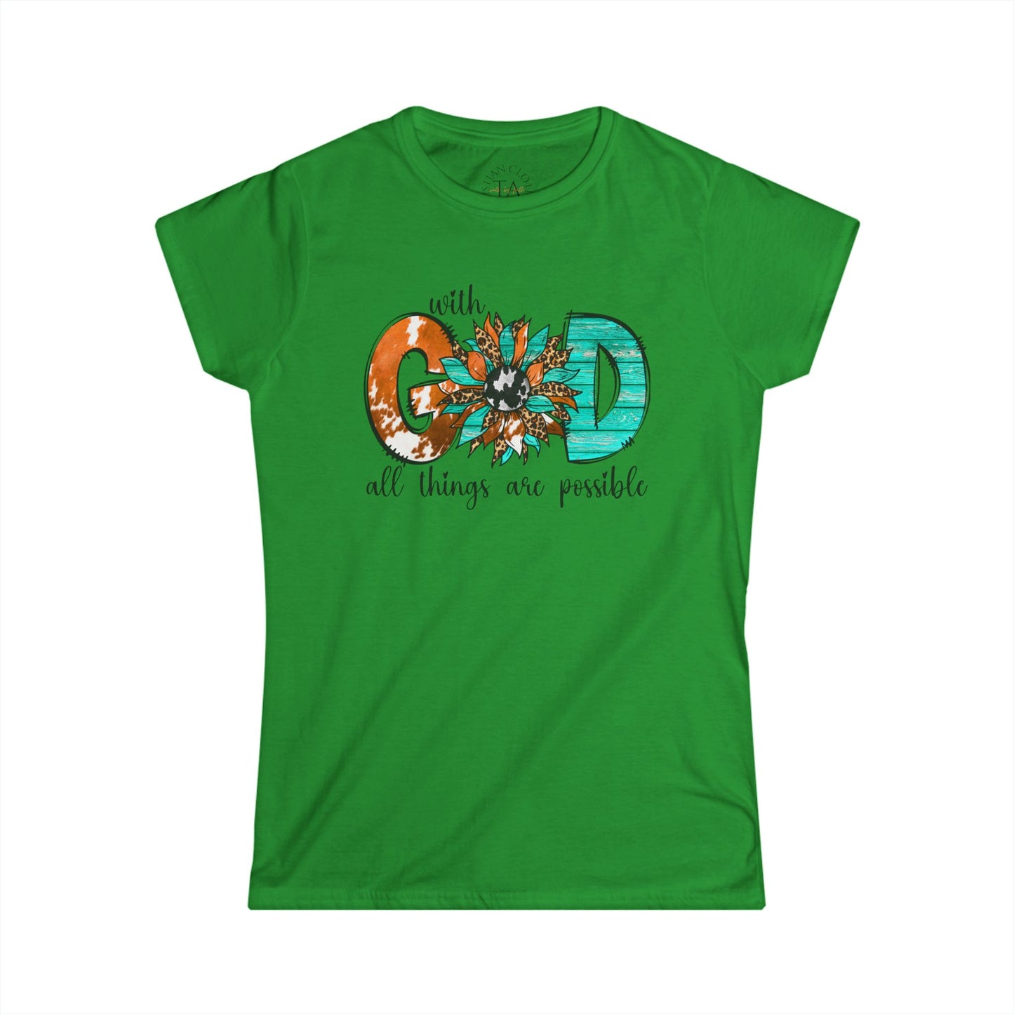 Women's Inspirational Softstyle Tee - "With God All Things Are Possible" - Faith Tee, Christian Shirt, Gift for Her, Uplifting [...]