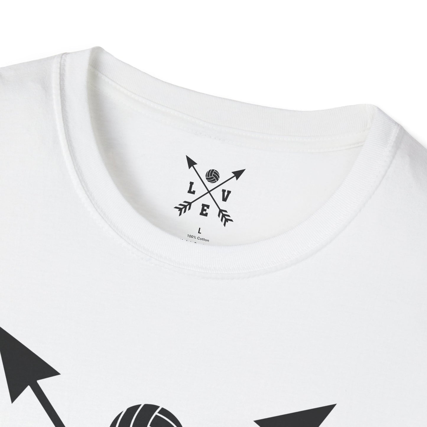 Love Volleyball Unisex T-Shirt | Sporty Tee, Gift for Athletes, Casual Wear, Heart and Arrow Design, Game Day Shirt