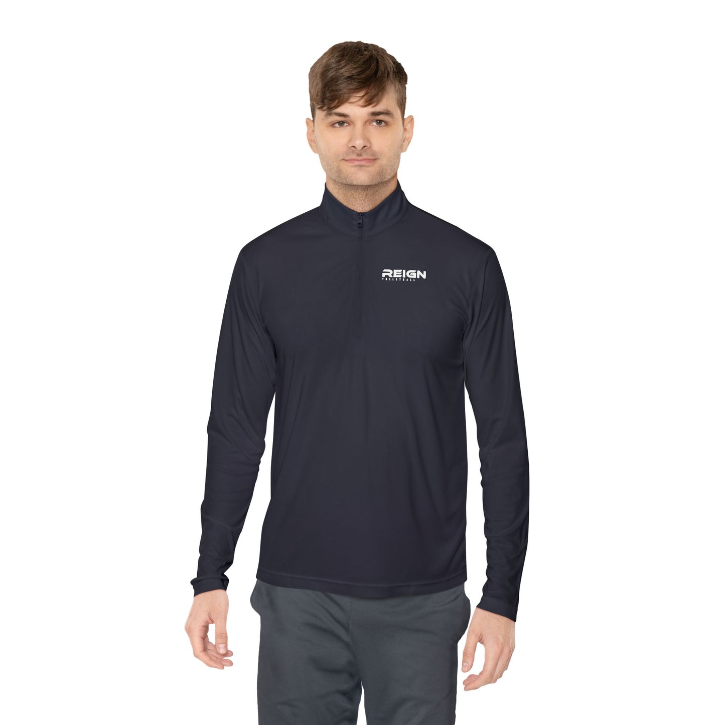 Reign Volleyball Quarter-Zip Pullover — Minimal 'weekend' Chest Logo Pullover