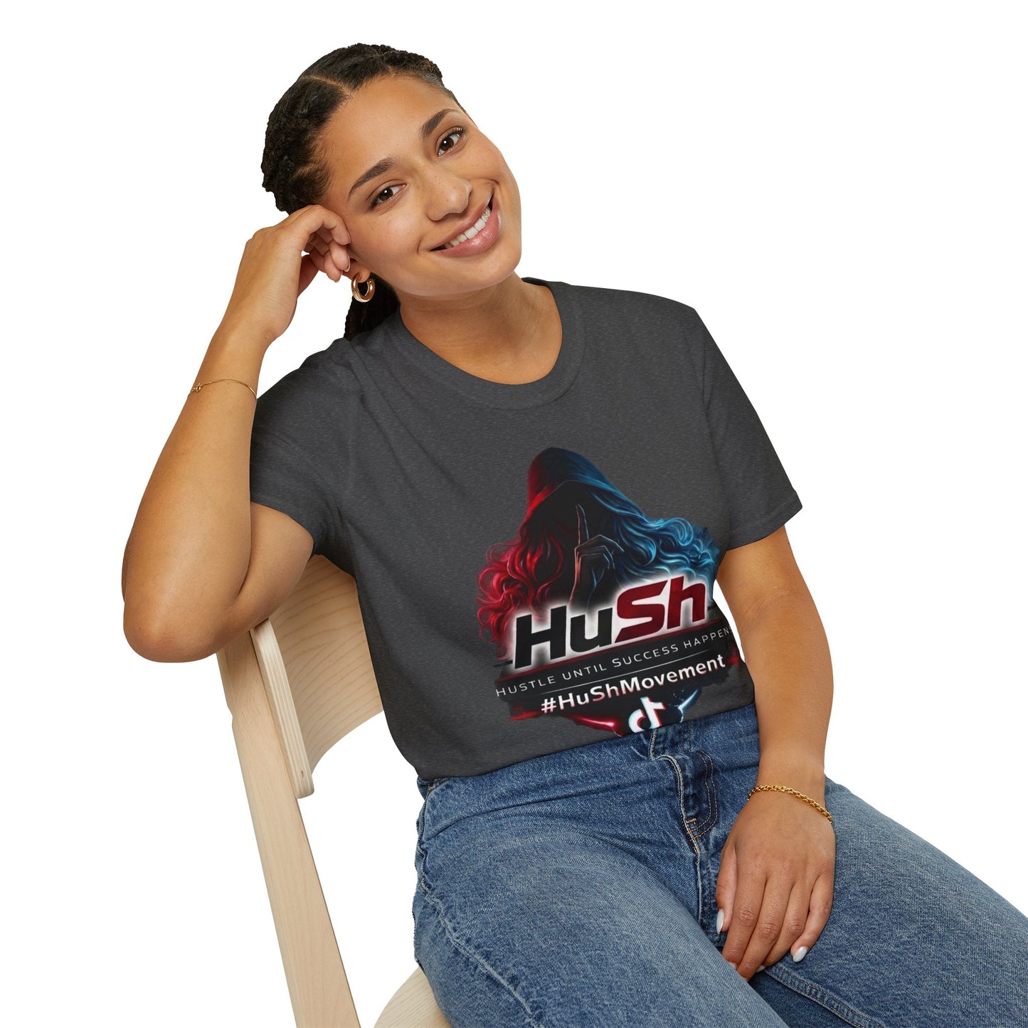 #HuSh Movement feminine Logo T-Shirt | Hustle Until Success Happens