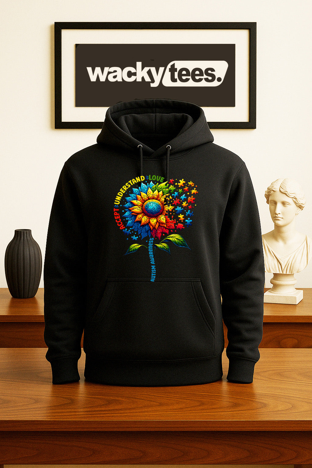Accept Understand Love Breaking Puzzle Autism Awareness Graphic Tee Shirt