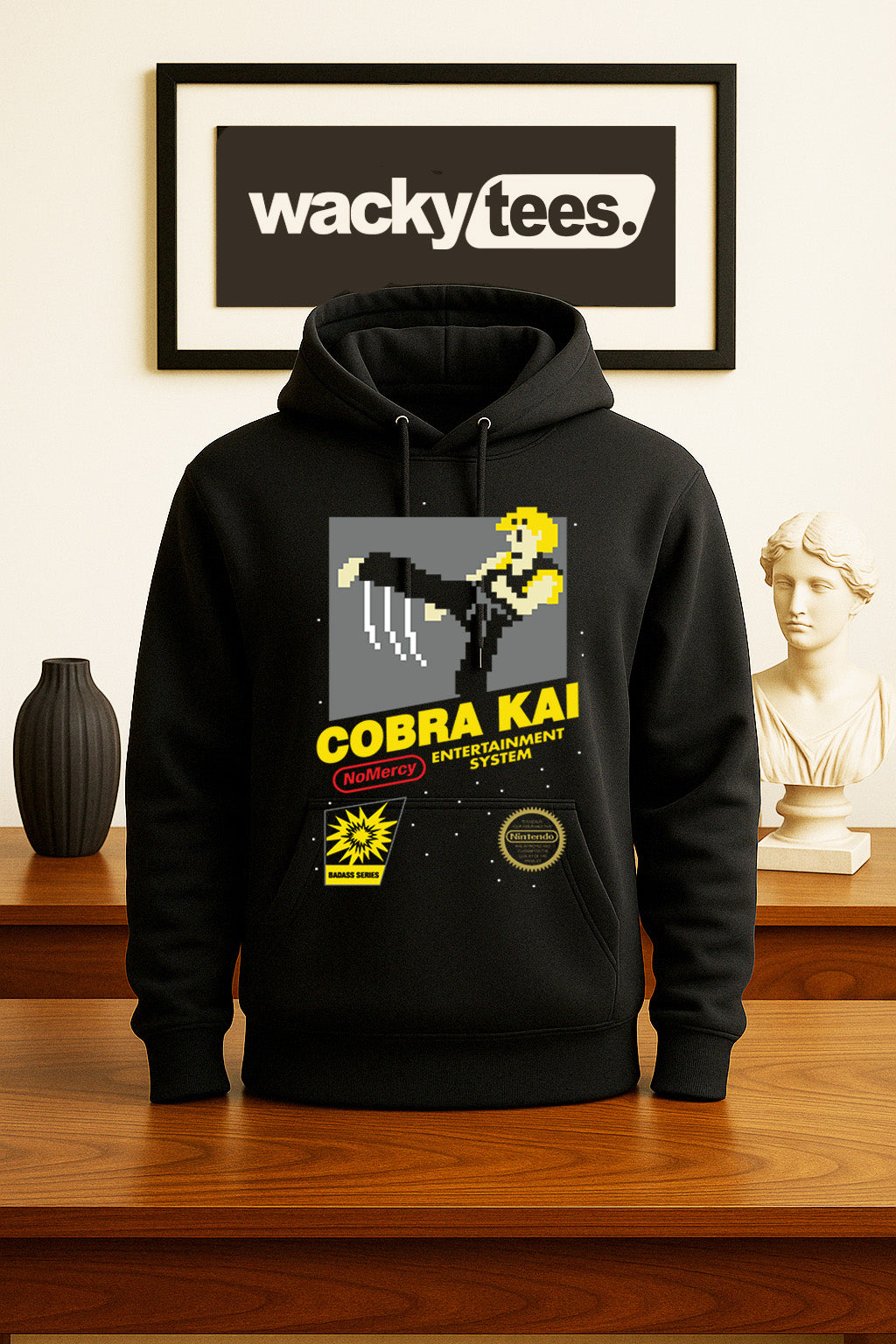Cobra Kai NES No Mercy 8bit Kung Fu Gaming Style Graphic Tee Shirt