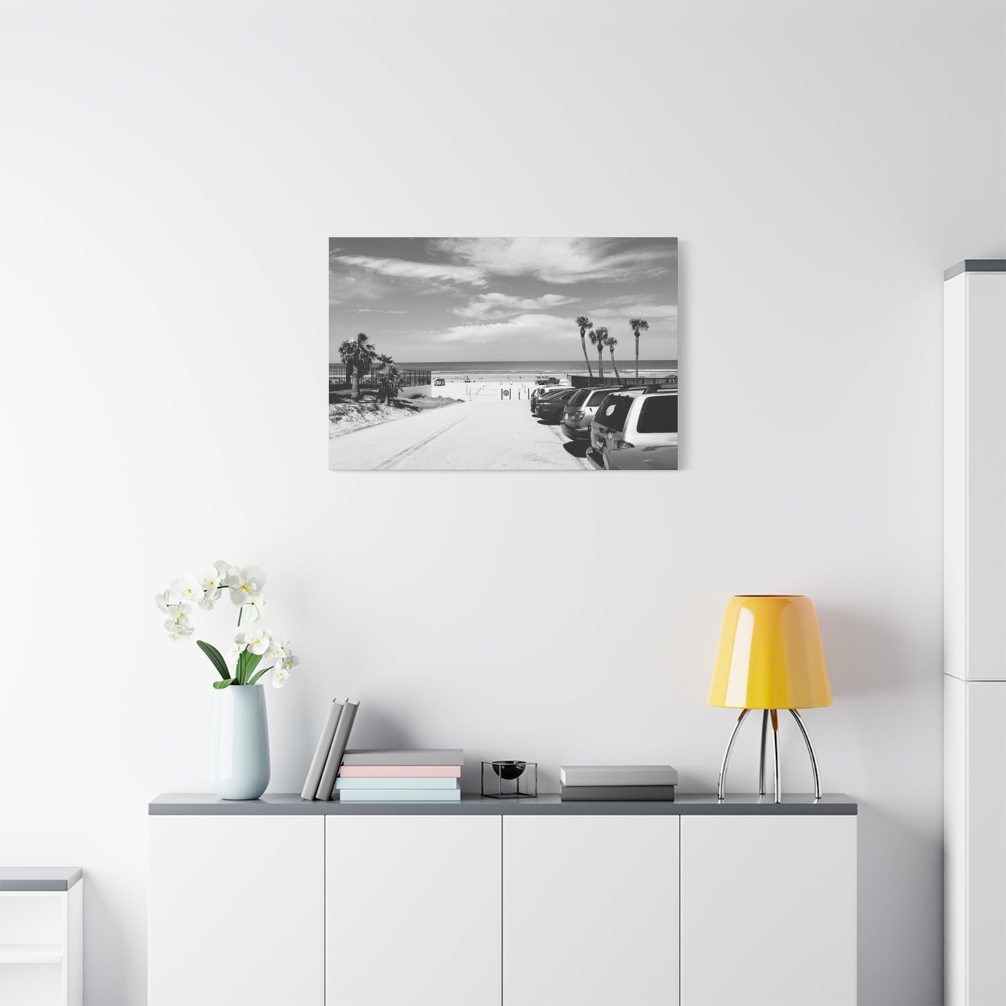Serene Black & White Beach Vibes - Canvas Art