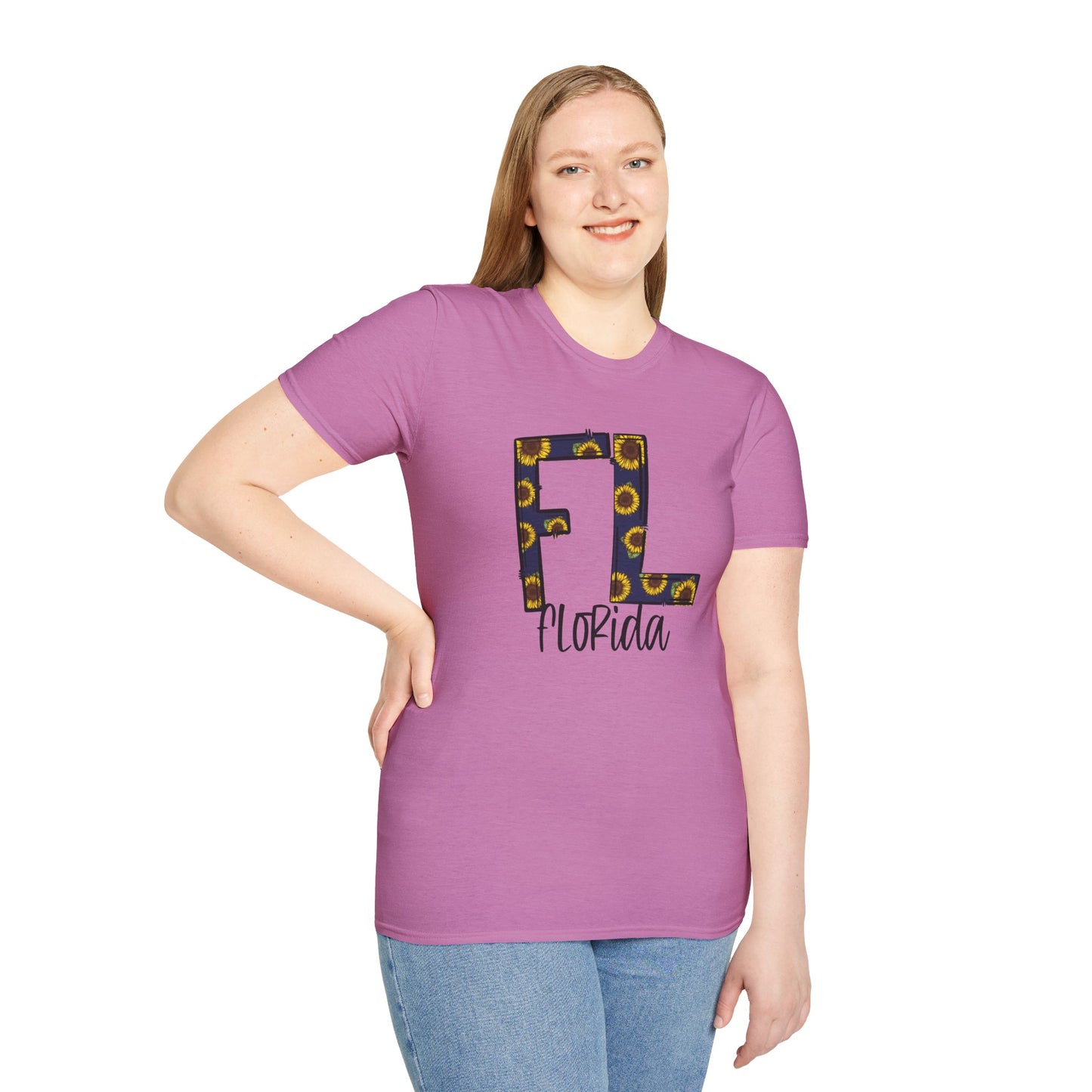 Florida Sunshine Unisex Softstyle T-Shirt, Florida T-Shirt, Graphic Tee, Summer Outfit, Gift for Floridians, Vacation Wear