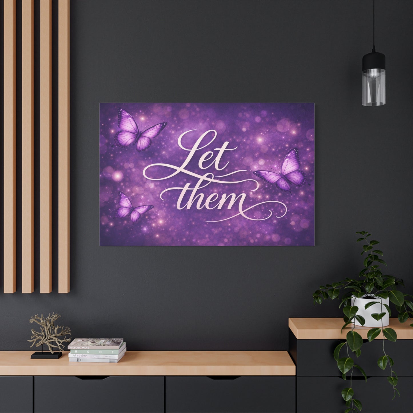 Let Them - Purple Butterfly Matte Canvas Wall Art