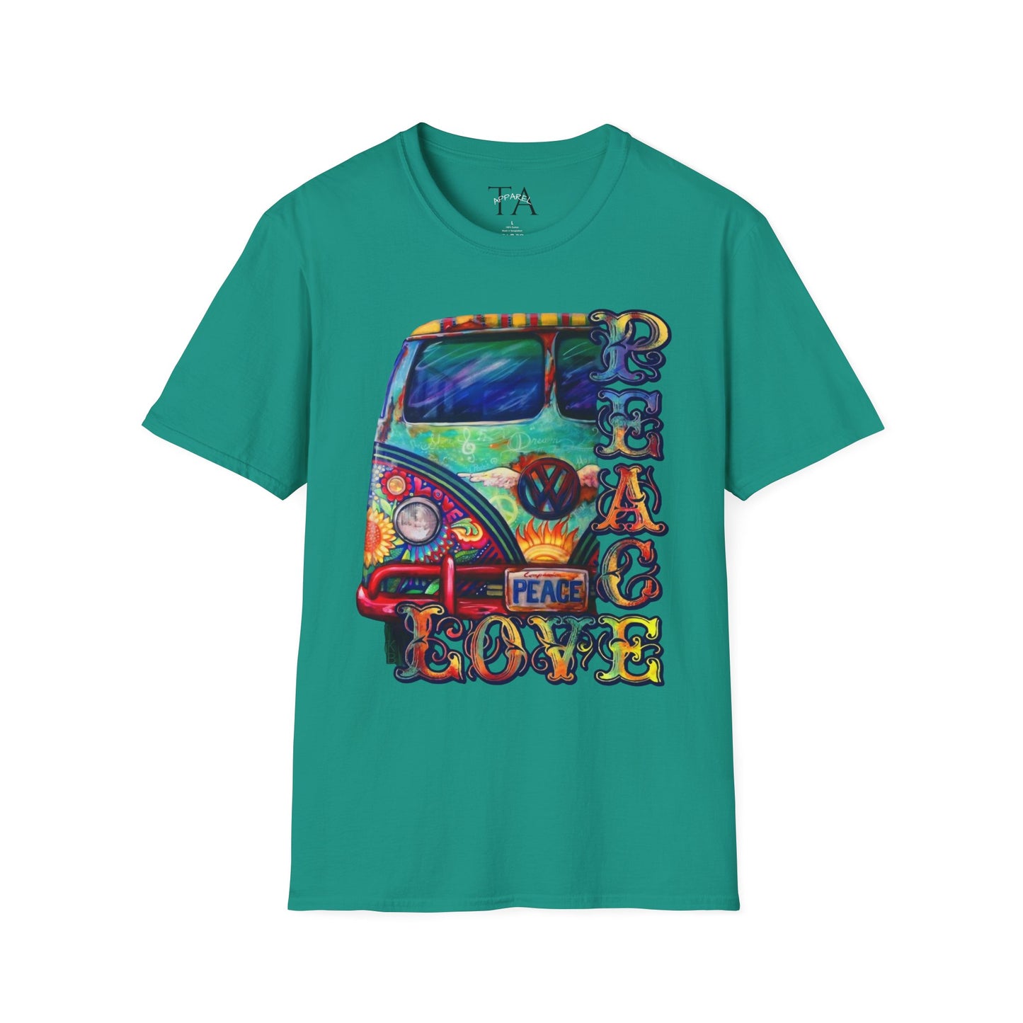 VW Groovy Peace & Love Retro Festival Shirt Tie-Dye T-Shirt