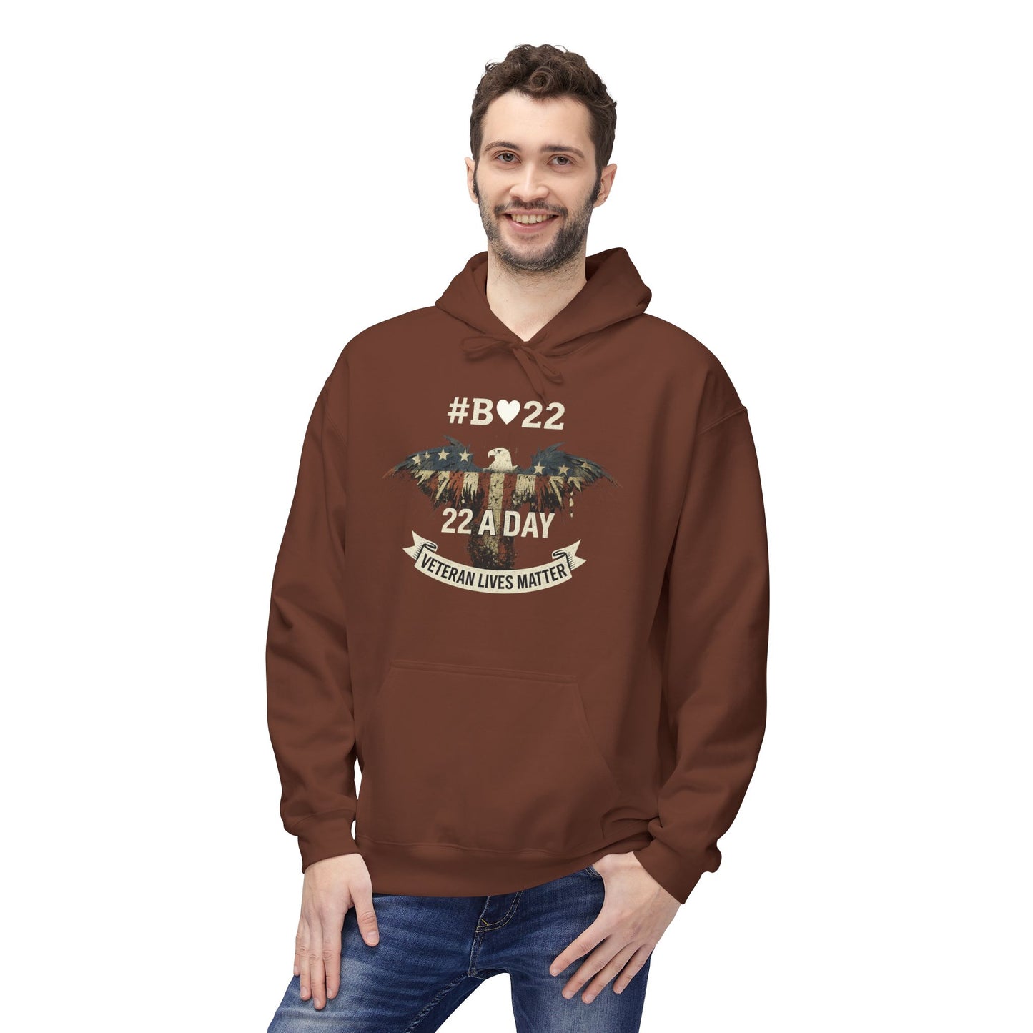 #B🤍22 Fleece Hoodie Veteran Lives Matter Sweatshirt